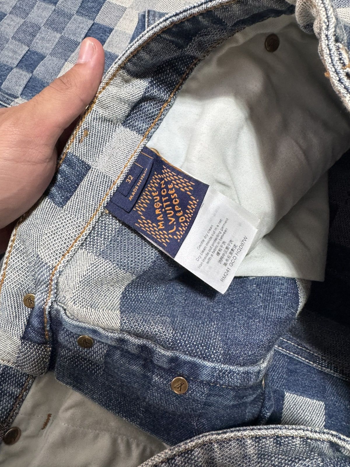 Louis Vuitton Louis Vuitton Pixel Denim Jeans Size 32 Size US 32 / EU 48 - 4 Thumbnail