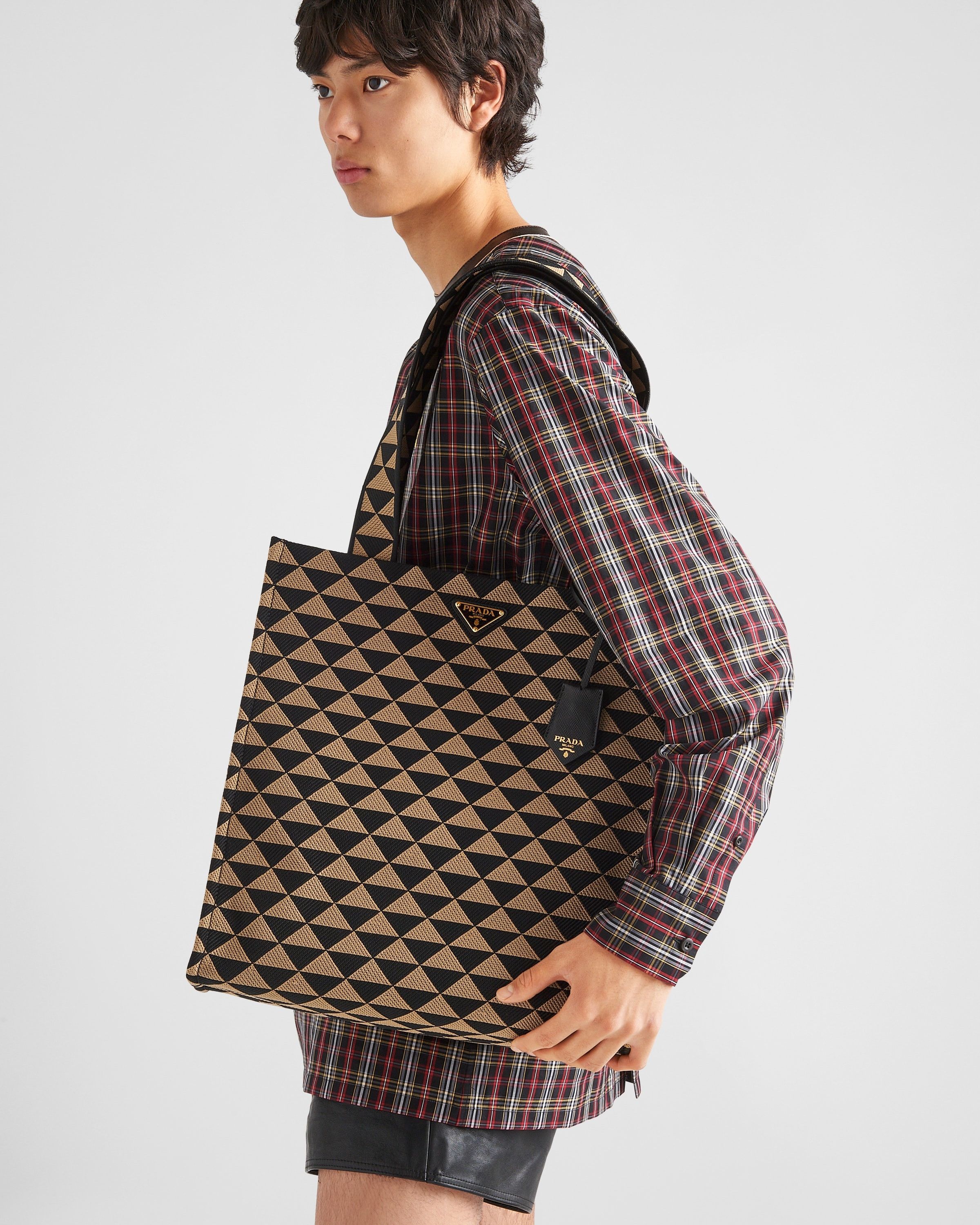 Prada o1bcso1str1025 Size: OS / Jacquard Symbole Bag Beige/Black Size ONE SIZE - 3 Thumbnail