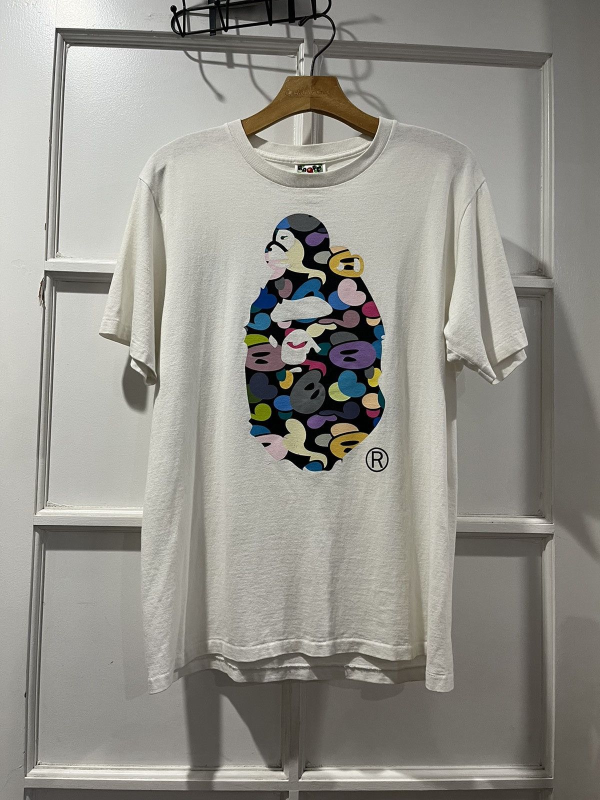 Bape Bape Multicolor Big Ape Sleeping Milo Logo White Tshirt Size US M / EU 48-50 / 2 - 1 Thumbnail