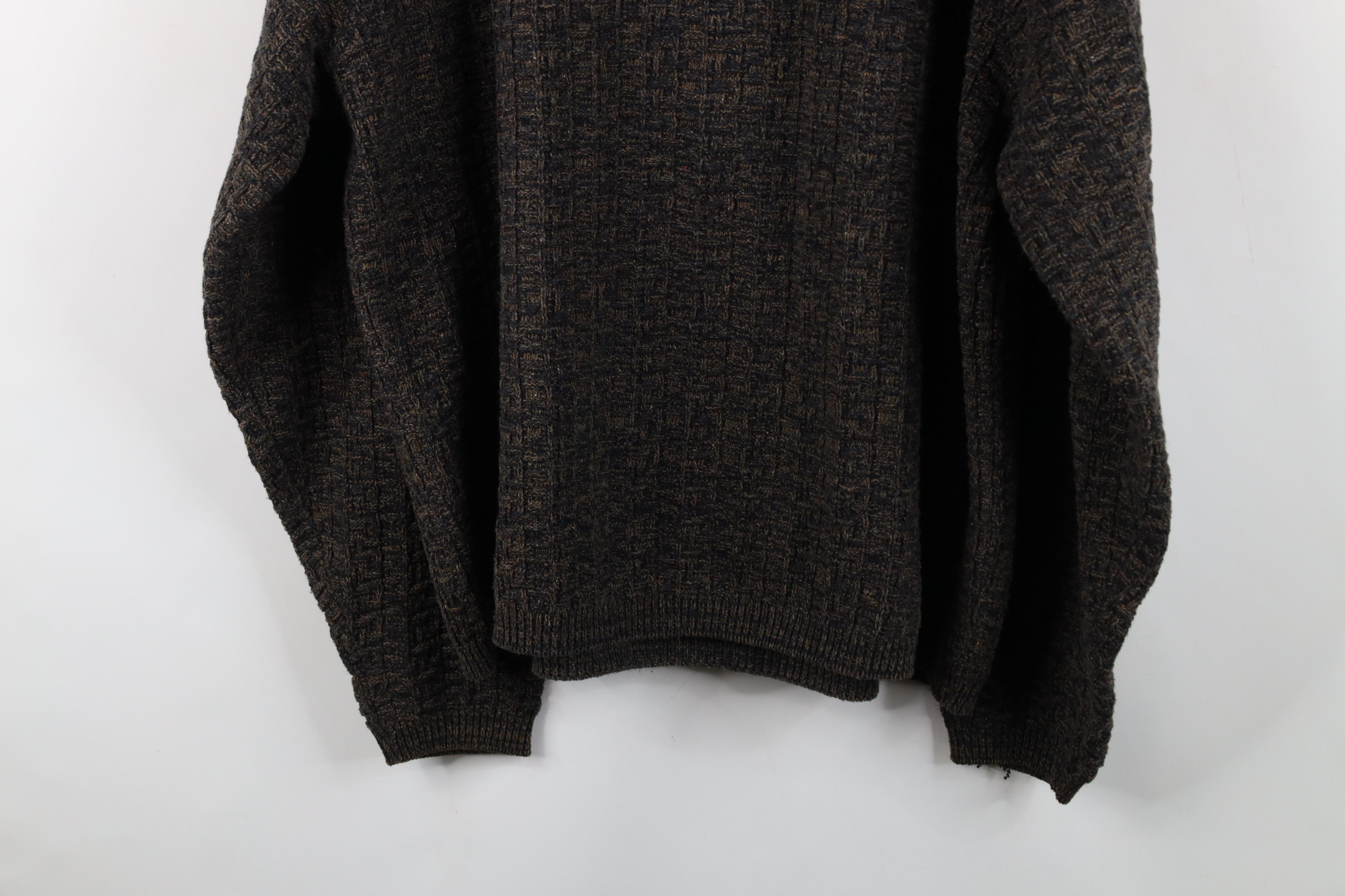 Vintage Vintage 90s Y2K Streetwear Knit Henley Sweater Heather Brown Size US XL / EU 56 / 4 - 11 Thumbnail