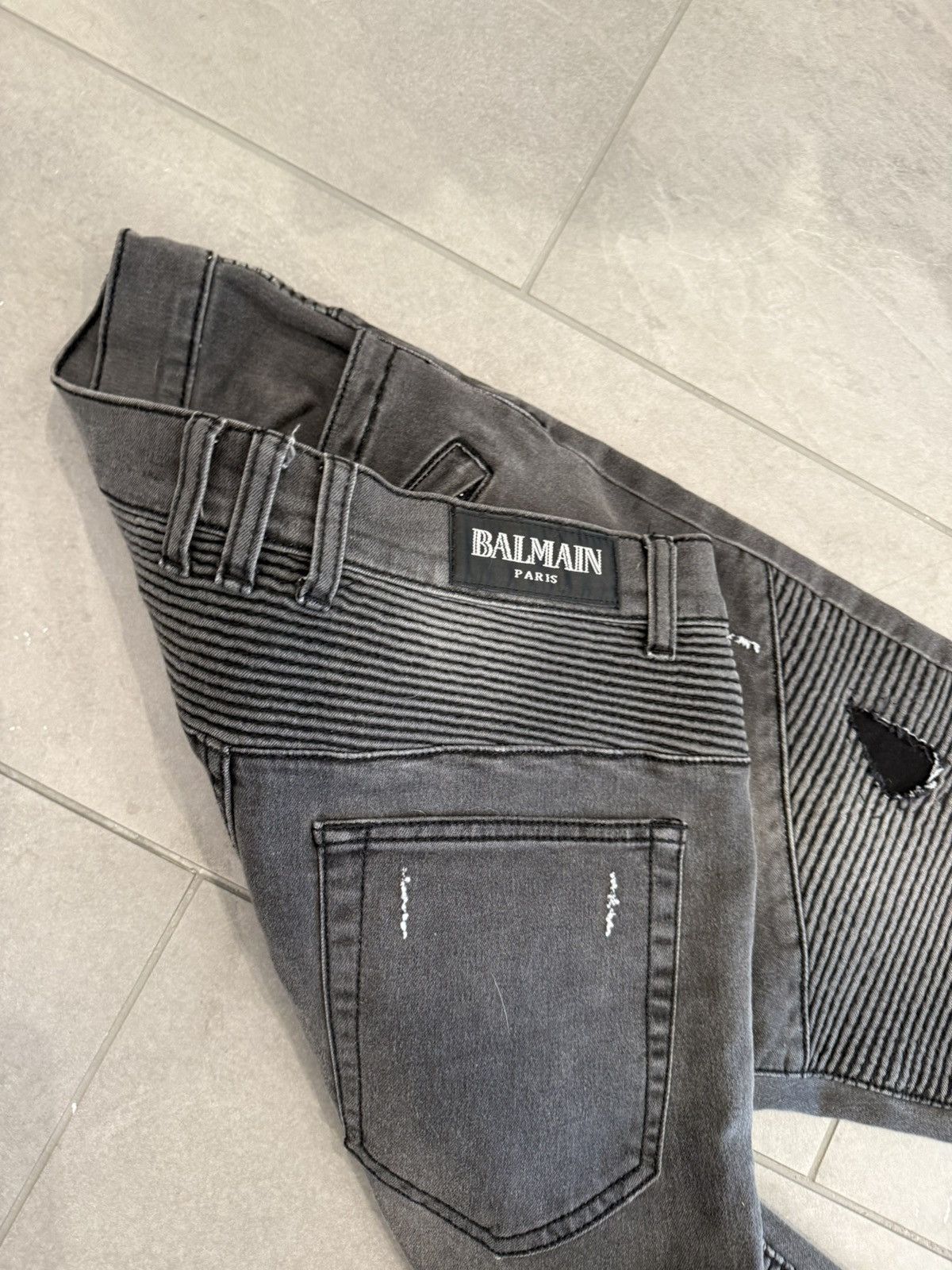 Balmain Balmain Designer Jeans Distressed Grey Size US 34 / EU 50 - 3 Thumbnail