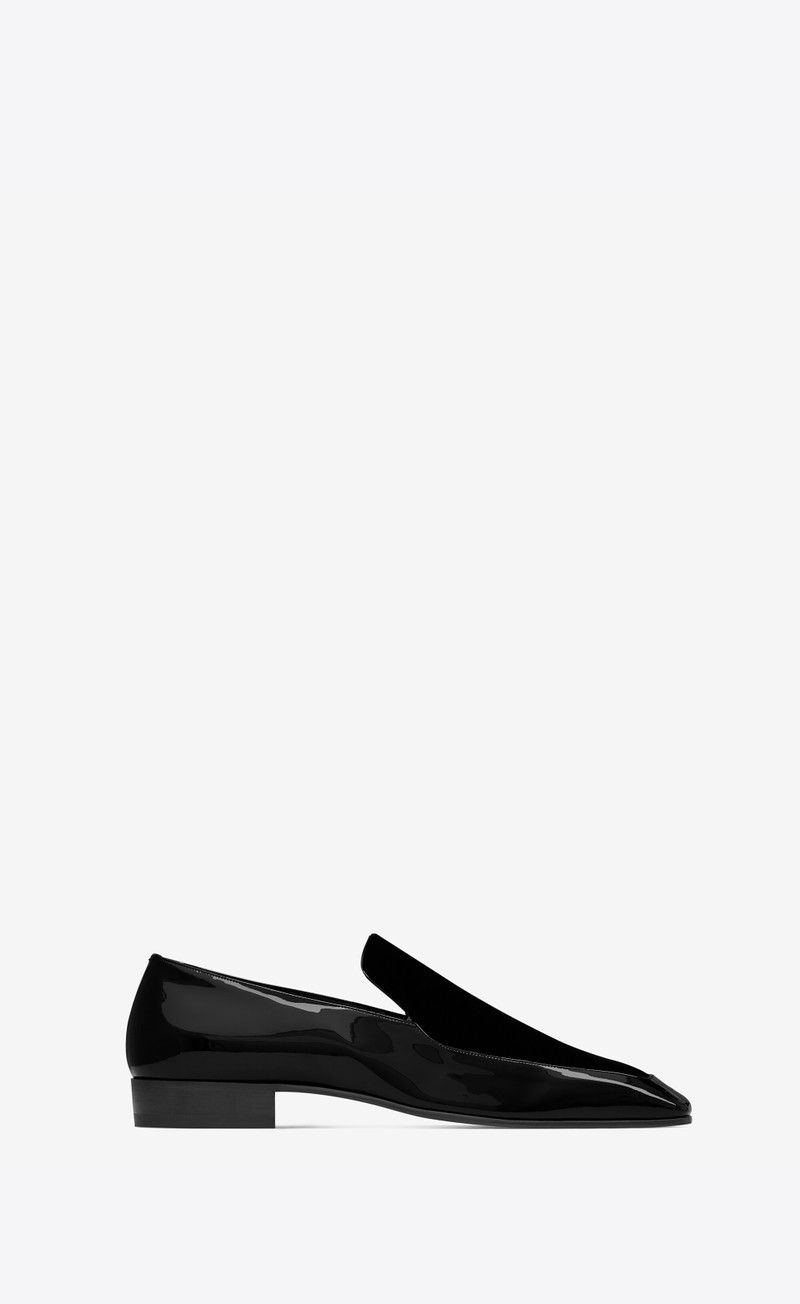 Saint Laurent Paris gabriel loafers in patent leather and velvet Size US 10 / EU 43 - 1 Thumbnail
