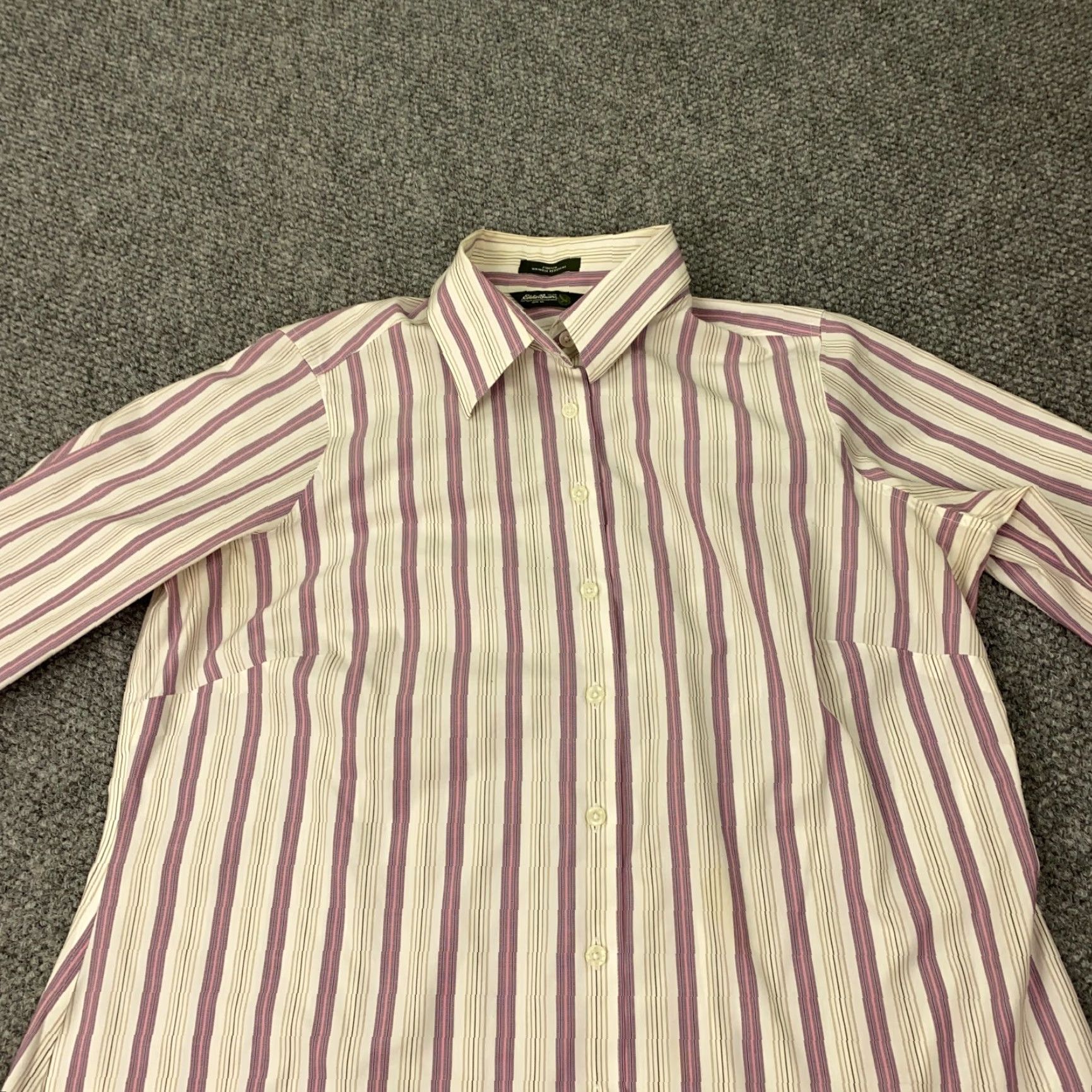 Eddie Bauer Eddie Bauer Plus Size 1X Button-Up Shirt Womens Striped Long Sleeve Collared Multicolor Stretch Size XL / US 12-14 / IT 48-50 - 2 Thumbnail