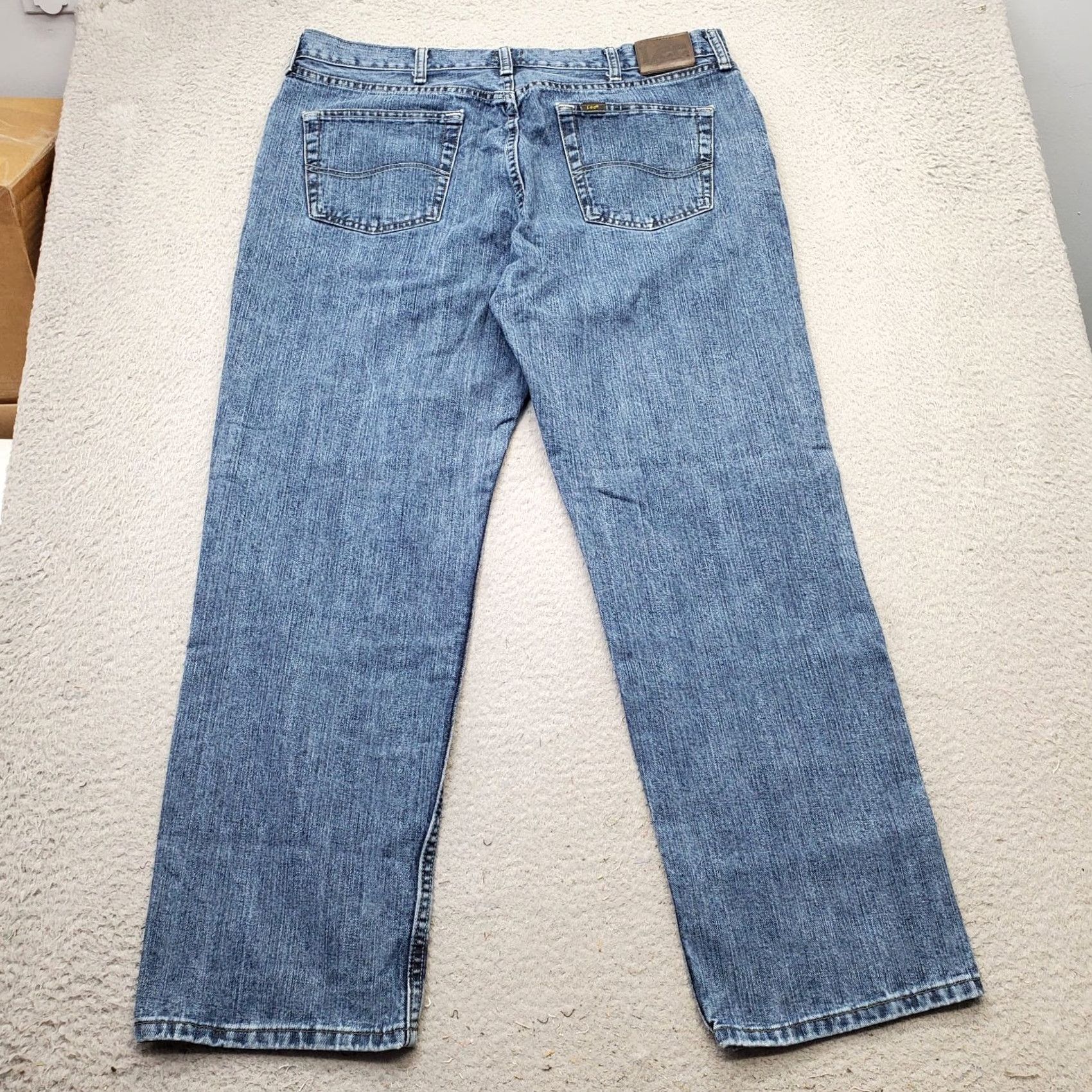 Lee Lee Jeans Mens 38x30 Blue Denim Relaxed Fit Straight Leg 2055526 Size US 38 / EU 54 - 2 Thumbnail