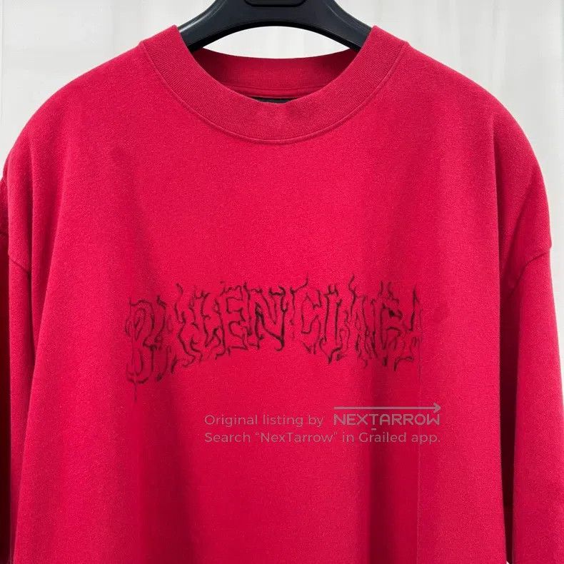 Balenciaga Balenciaga Flame Burst Letter Short Sleeve Size US M / EU 48-50 / 2 - 3 Thumbnail