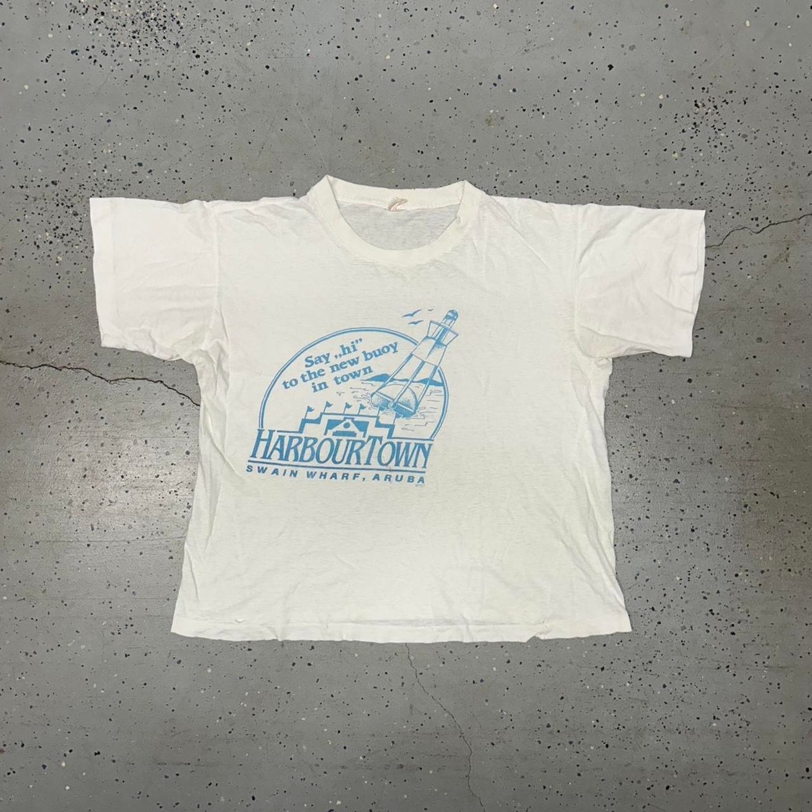 Other VTG Harbour Town Swain Wharf Aruba 80s white tee Size XXL / US 16-18 / IT 52-54 - 1 Thumbnail