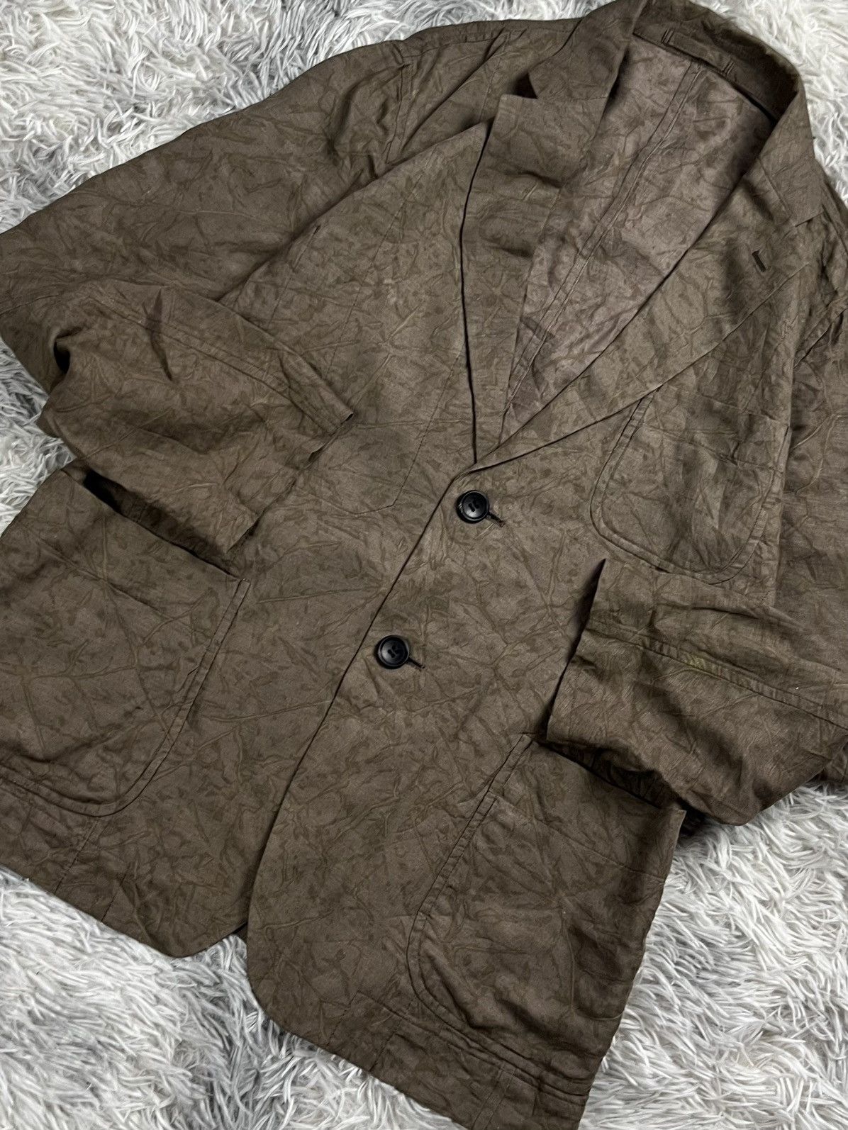 Issey Miyake ISSEY MIYAKE MEN Dyed Patch Pocket Jacket Mocha Size 44L - 6 Thumbnail