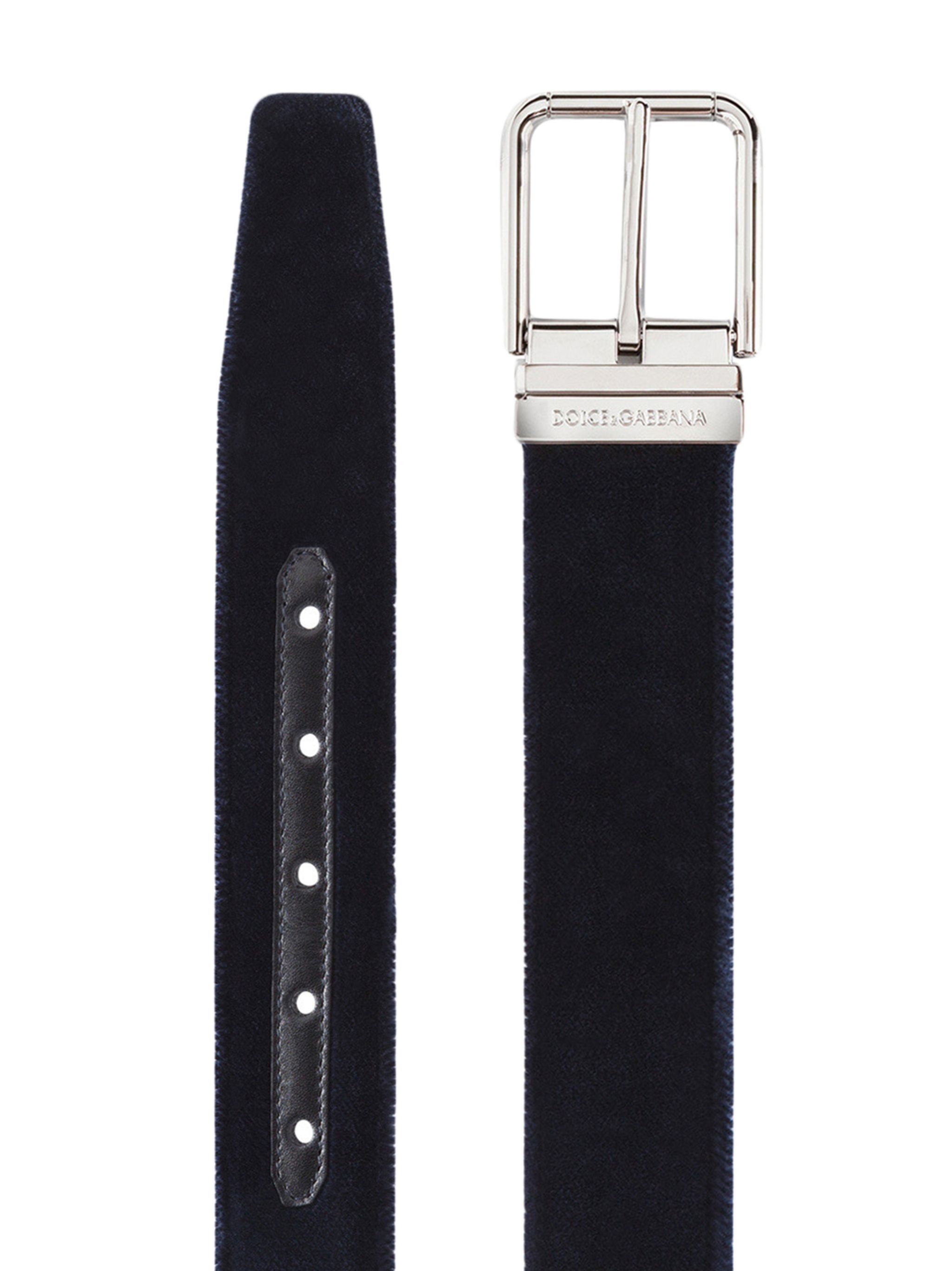 Dolce & Gabbana o1y0125 Size : 36 / Velvet Belt in Navy Blue Size 36 - 2 Thumbnail