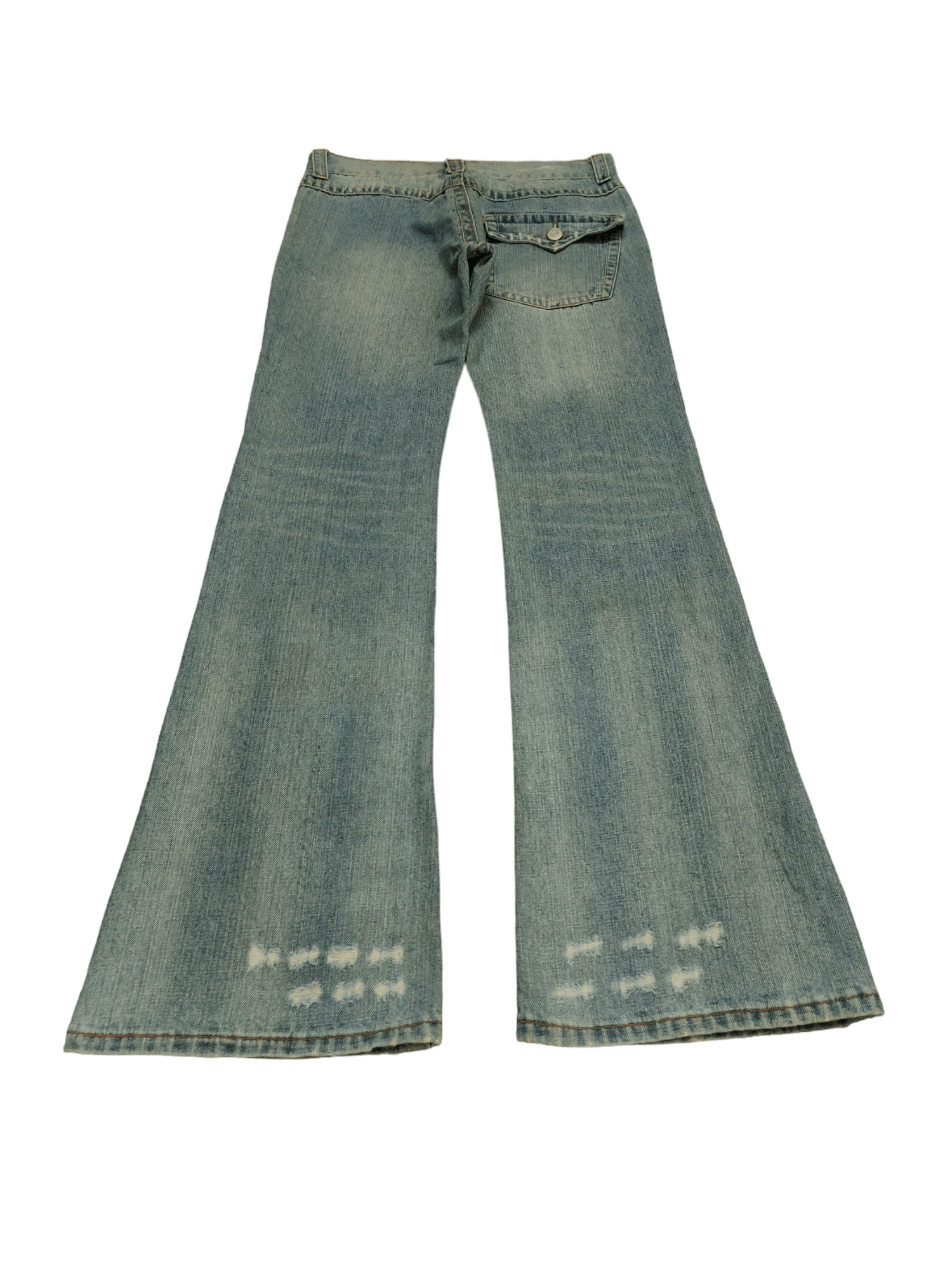 If Six Was Nine Flare Jeans Doll Distress Faded Boot Cut Y2k Mudmax Size US 30 / EU 46 - 11 Thumbnail