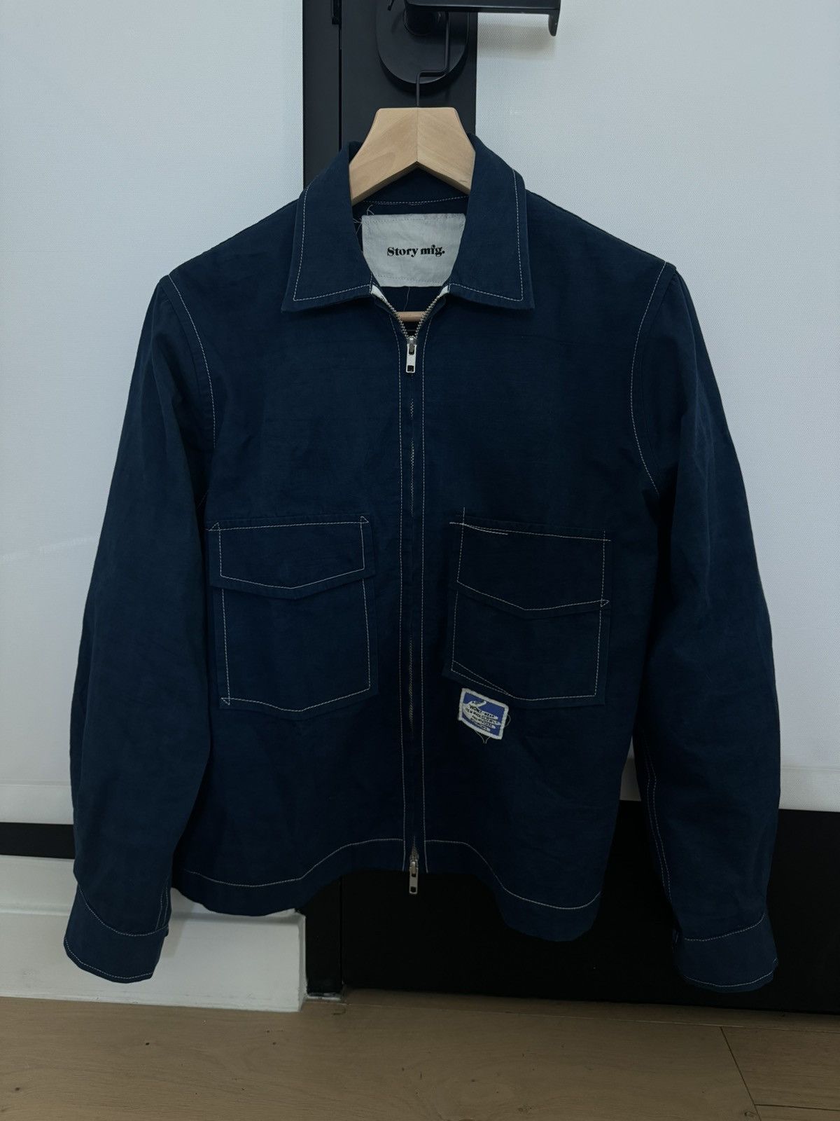 Story Mfg. 555 Jacket - Indigo Wonky-Wear (S) | Grailed