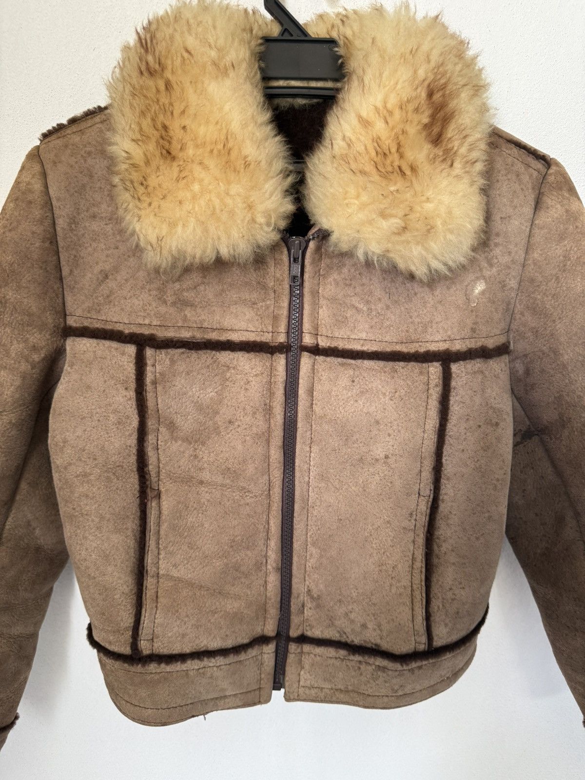 Genuine Leather DISTRESS STYLE SHEEP SKIN CROPPED JACKET FUR Size S / US 4 / IT 40 - 2 Thumbnail