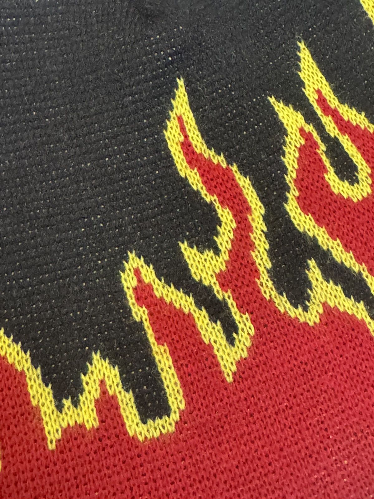 Disco Inferno OG Disco Inferno Flame Skully Beanie Red Yellow Black Knit Size ONE SIZE - 3 Thumbnail