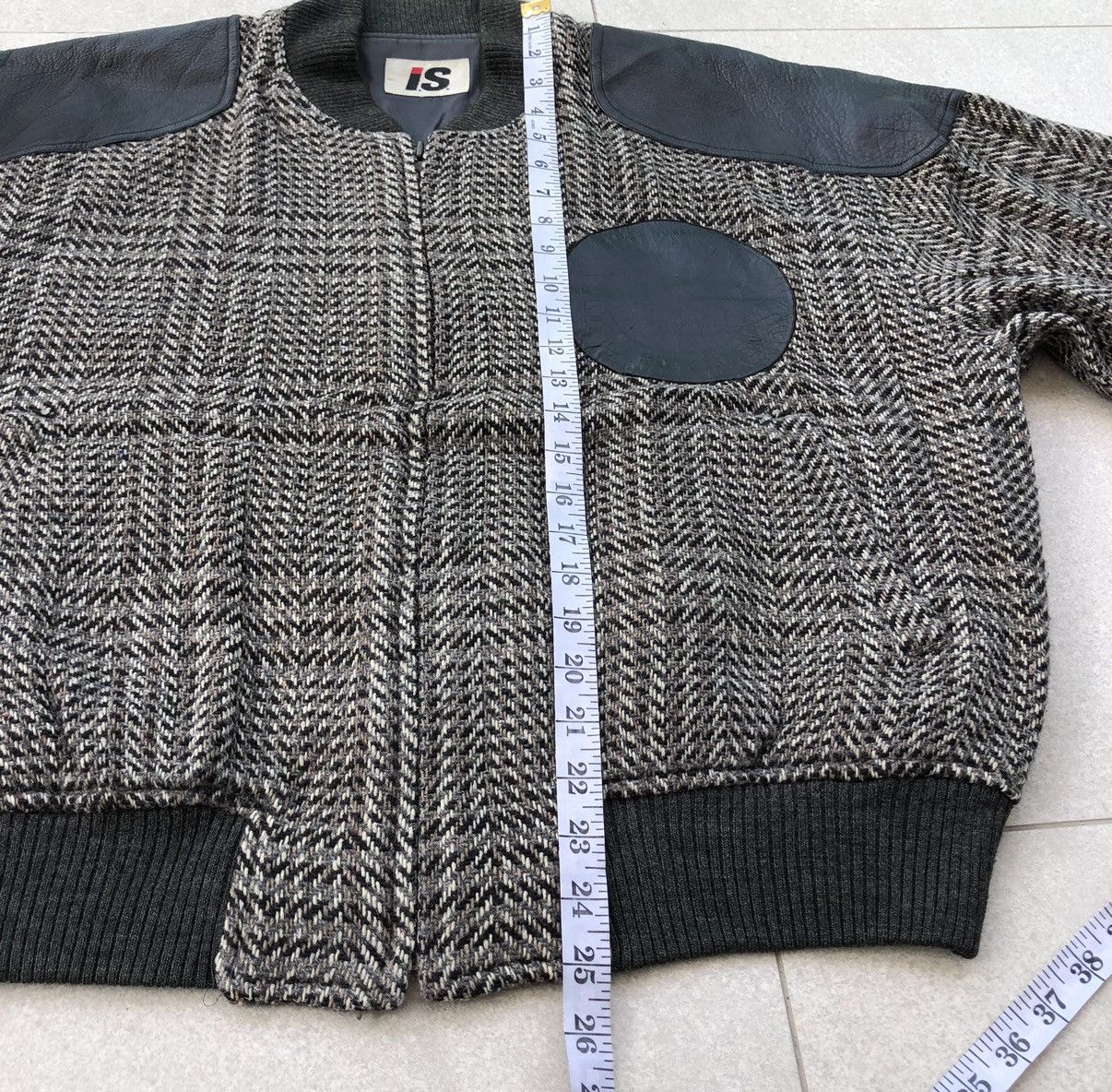 Issey Miyake Issey Miyake 1980's Logo Patch Leather Plaid Bomber Jacket Size US M / EU 48-50 / 2 - 22 Thumbnail