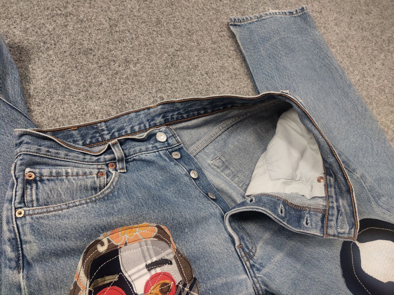 Levi's Vintage 90's Levi’s 501 Sashiko Logo Jeans Japan watanabe Size US 33 - 15 Thumbnail