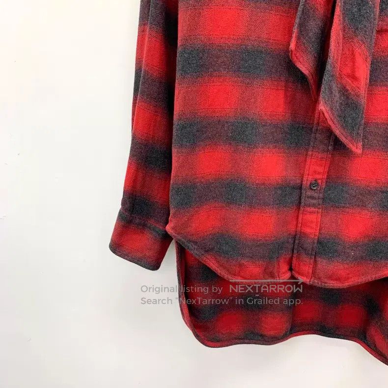 Balenciaga Balenciaga Red plaid cotton tie bow long sleeve shirt Size XS / US 0-2 / IT 36-38 - 4 Thumbnail