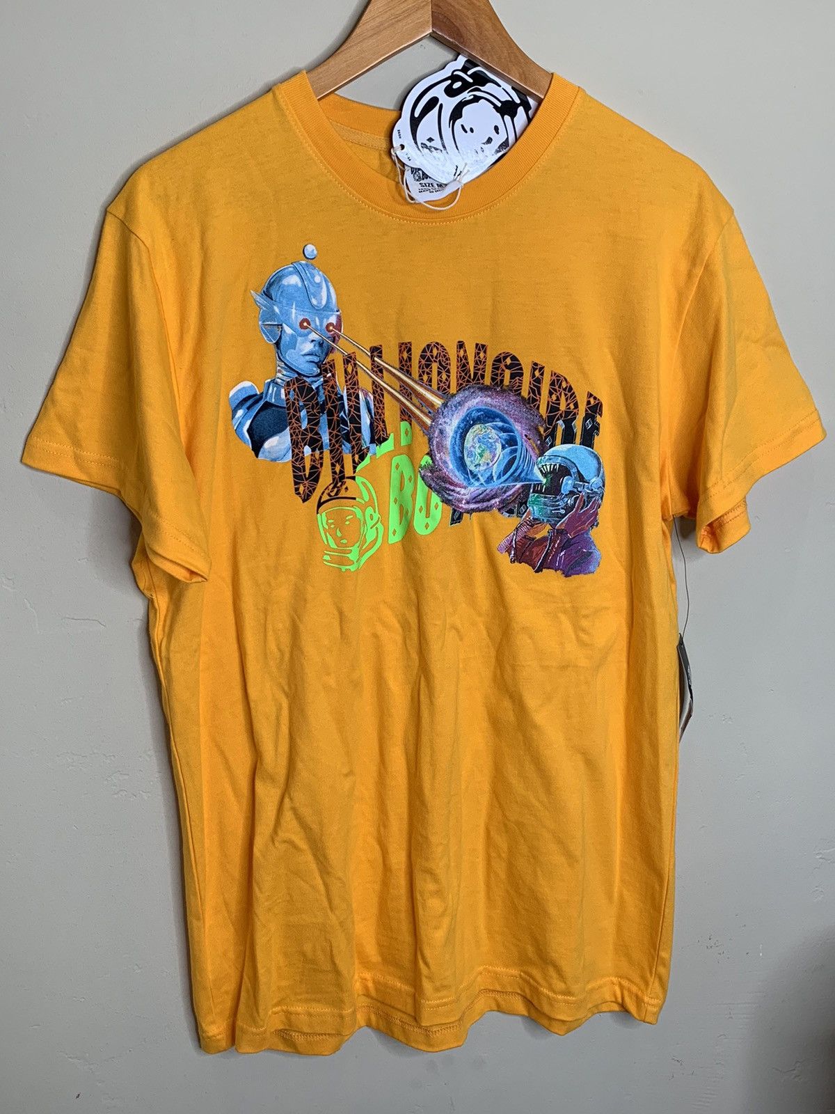 image of New Ice Cream Space Robot Billionaire Boys Club Shirt in Yellow Gold, Men's (Size Medium)