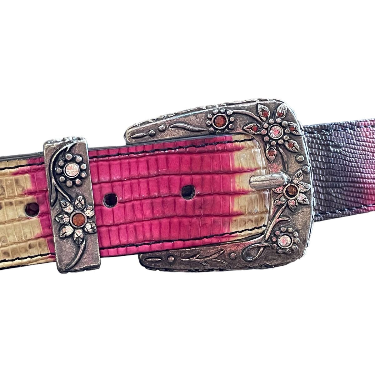 Hysteric Glamour × Japanese Brand × Le Grande Bleu (L.G.B.) Y2K Marquistone X Post & Co Rhinestones Alligator Belt Size ONE SIZE - 3 Thumbnail