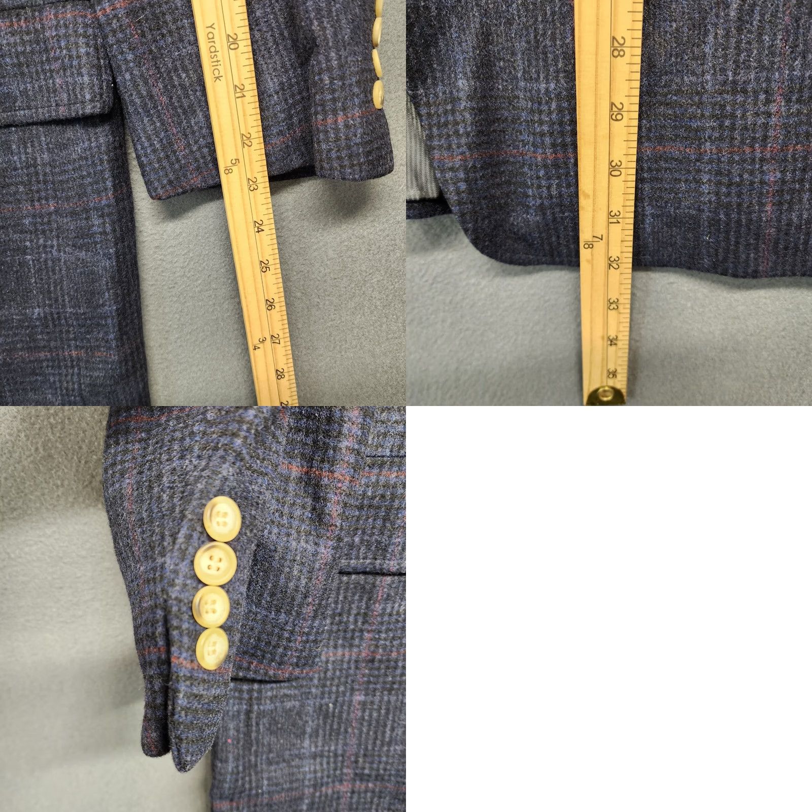 Austin Reed VINTAGE Austin Reed Sport Coat Blazer Mens 42 Short Blue Plaid Union Made USA Size US 42 / EU 58 - 8 Thumbnail