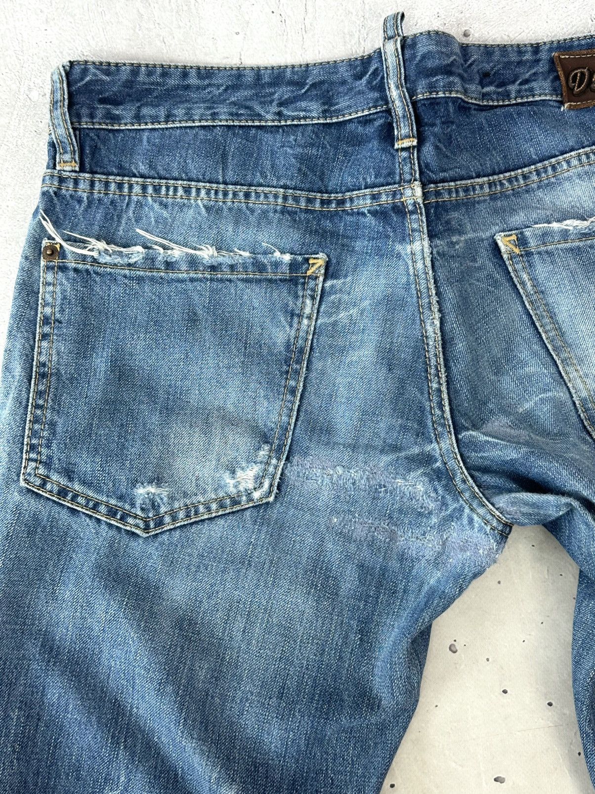 Dsquared2 Vintage Navy Blue Made In Italy Distressed Pants