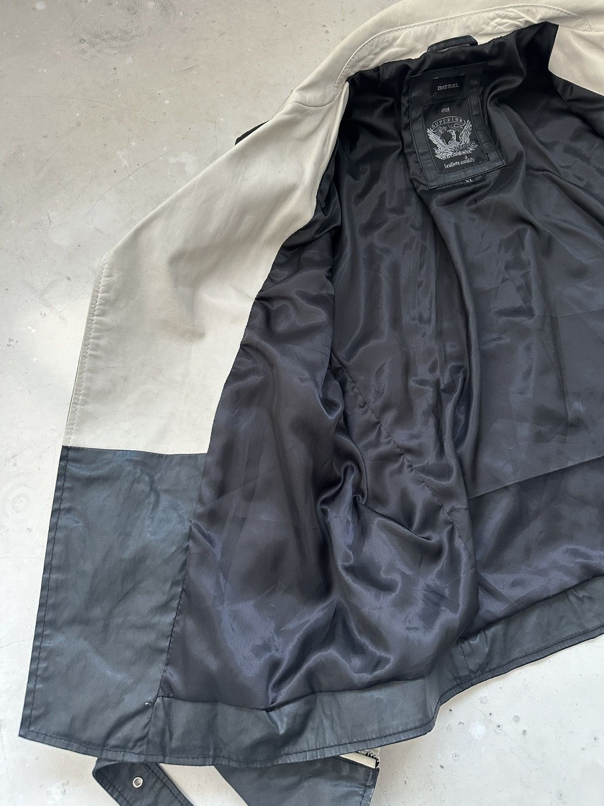 Designer × Diesel Diesel Waxed cotton and leather ramone biker jacket Y2K Size US XL / EU 56 / 4 - 12 Thumbnail