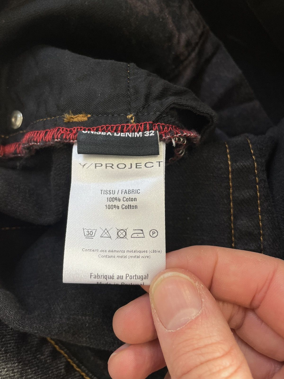 Y/Project S/S 23 ‘Wire’ Acid Washed Gray Denim Jeans Size US 34 / EU 50 - 11 Thumbnail
