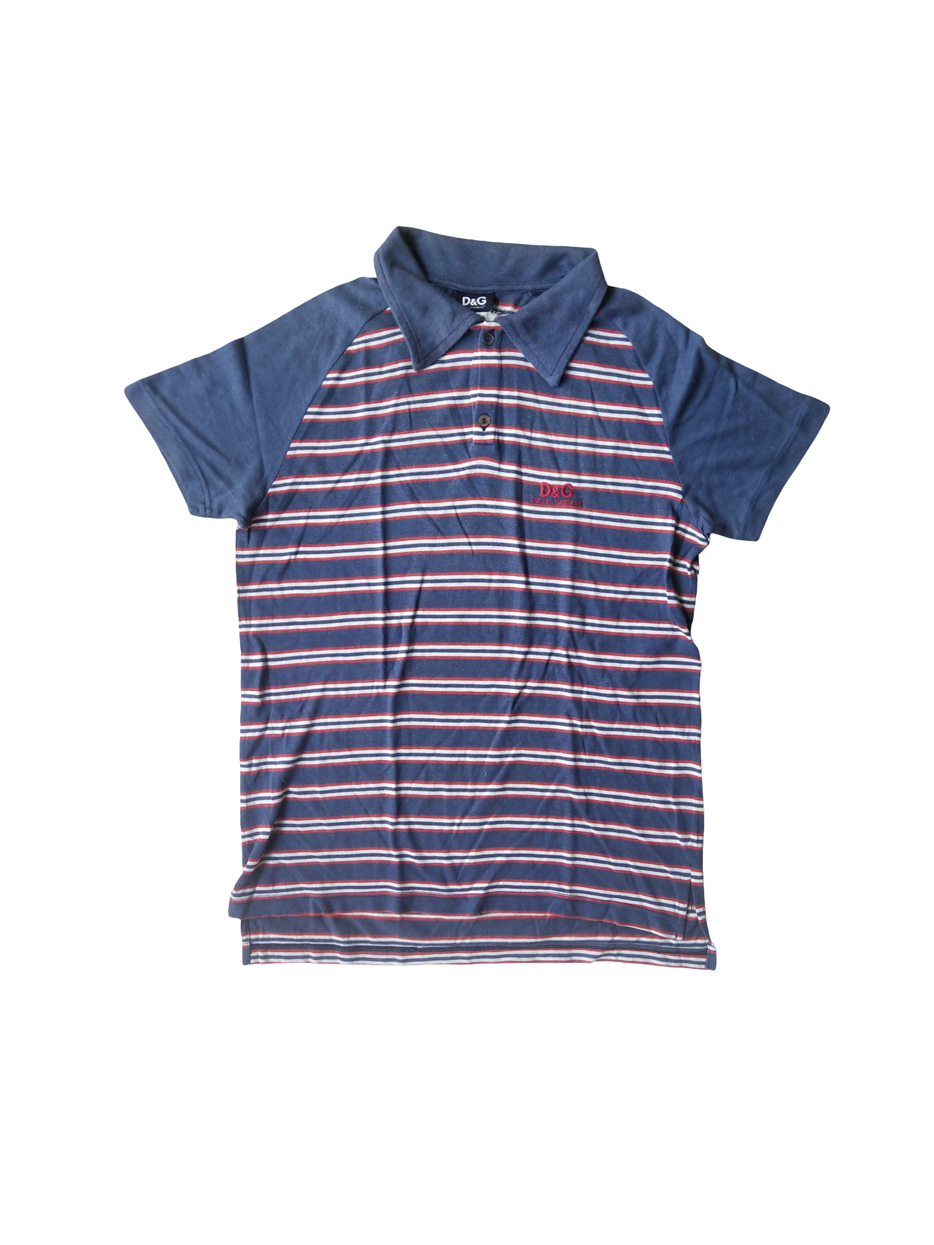 Dolce & Gabbana 2000s D&G Dolce & Gabbana Striped Raglan Polo Shirt Size M / US 6-8 / IT 42-44 - 1 Thumbnail