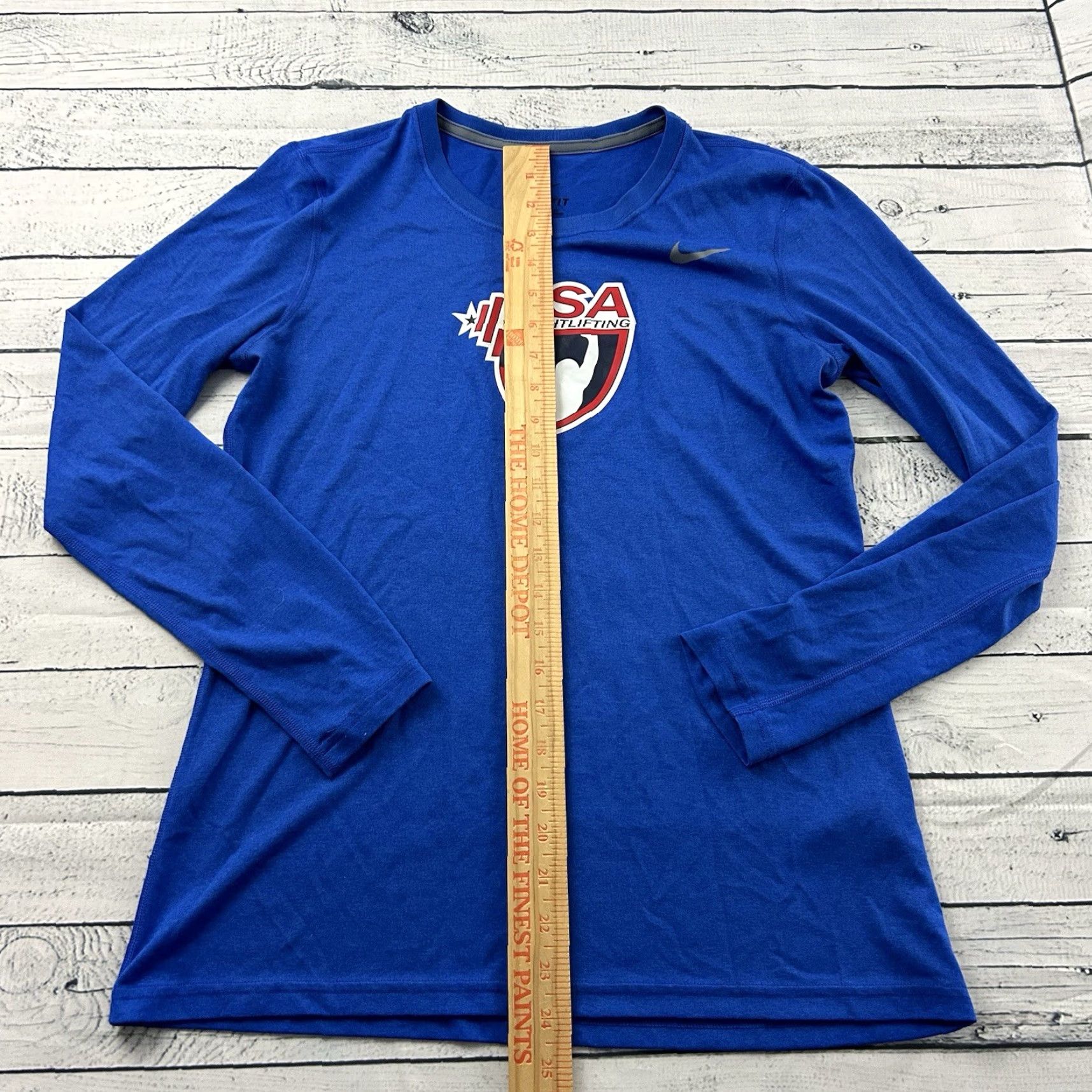 Nike Nike Dri-Fit USA Weightlifting Long Sleeve T Shirt Women's Medium Blue Size M / US 6-8 / IT 42-44 - 4 Thumbnail