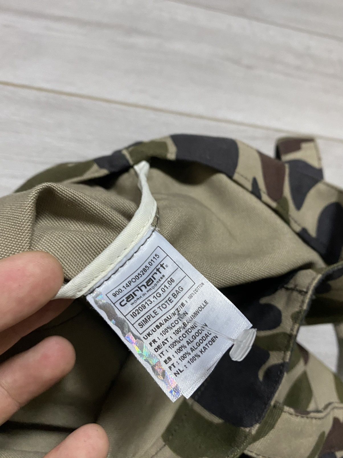 Carhartt Carhartt NEW camouflage simple tote bag shopper Size ONE SIZE - 7 Thumbnail