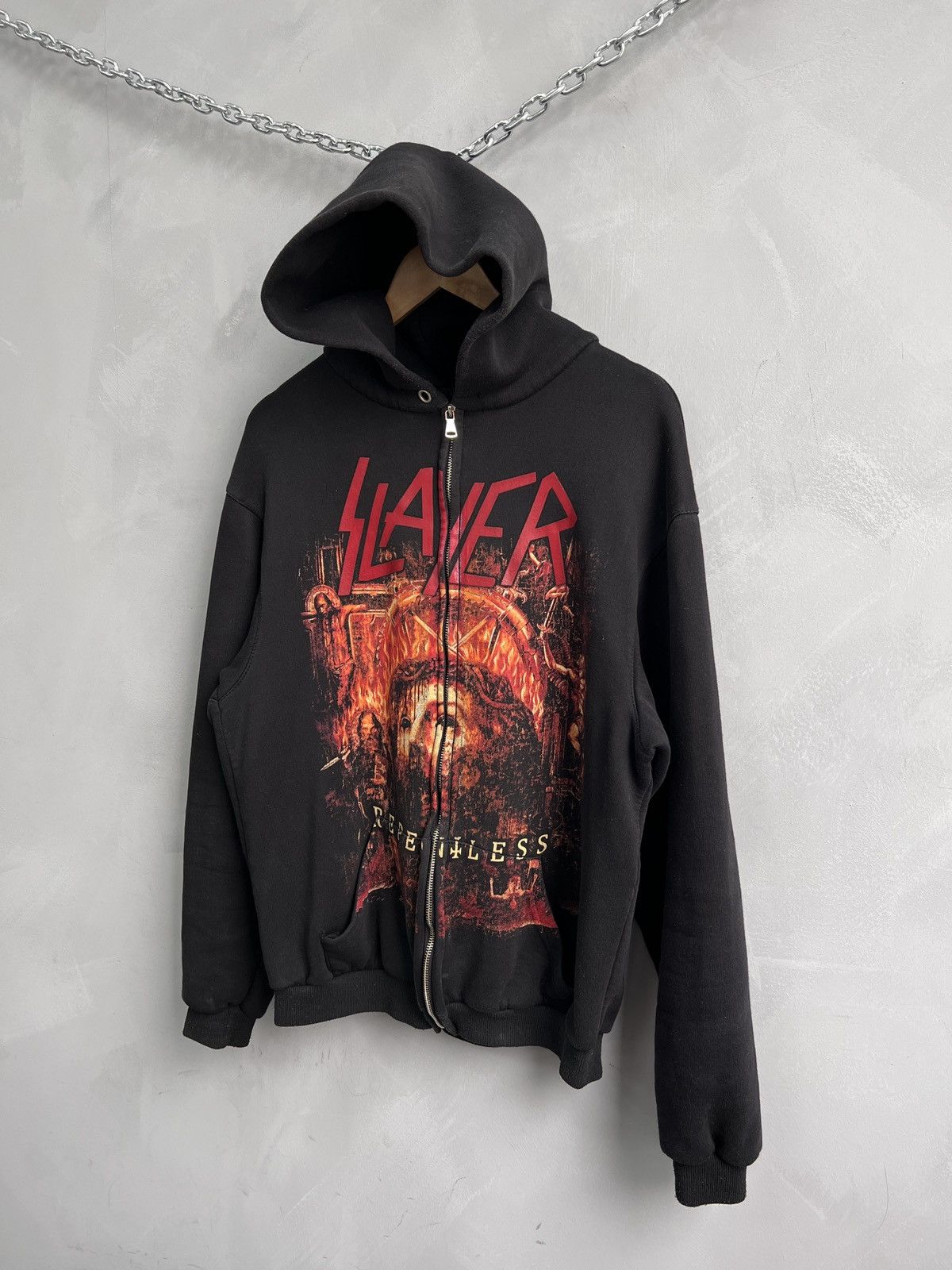 Vintage Rare vintage slayer punk 90s hoodie rock band Size US XL / EU 56 / 4 - 3 Thumbnail