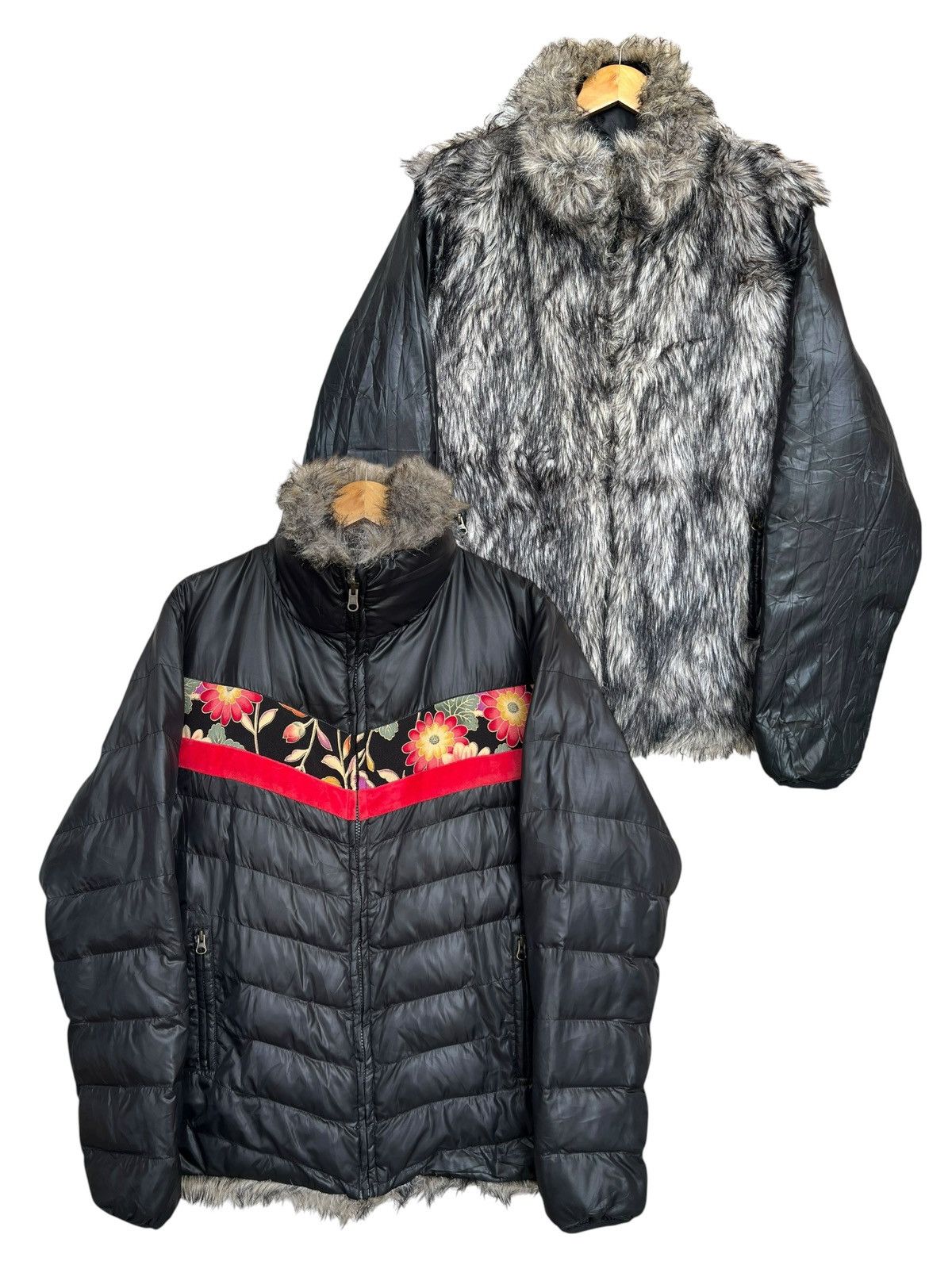 Japanese Brand Sukajan Floral Sakura Sukajan Japan Reversible Fur Jacket Size US M / EU 48-50 / 2 - 1 Thumbnail