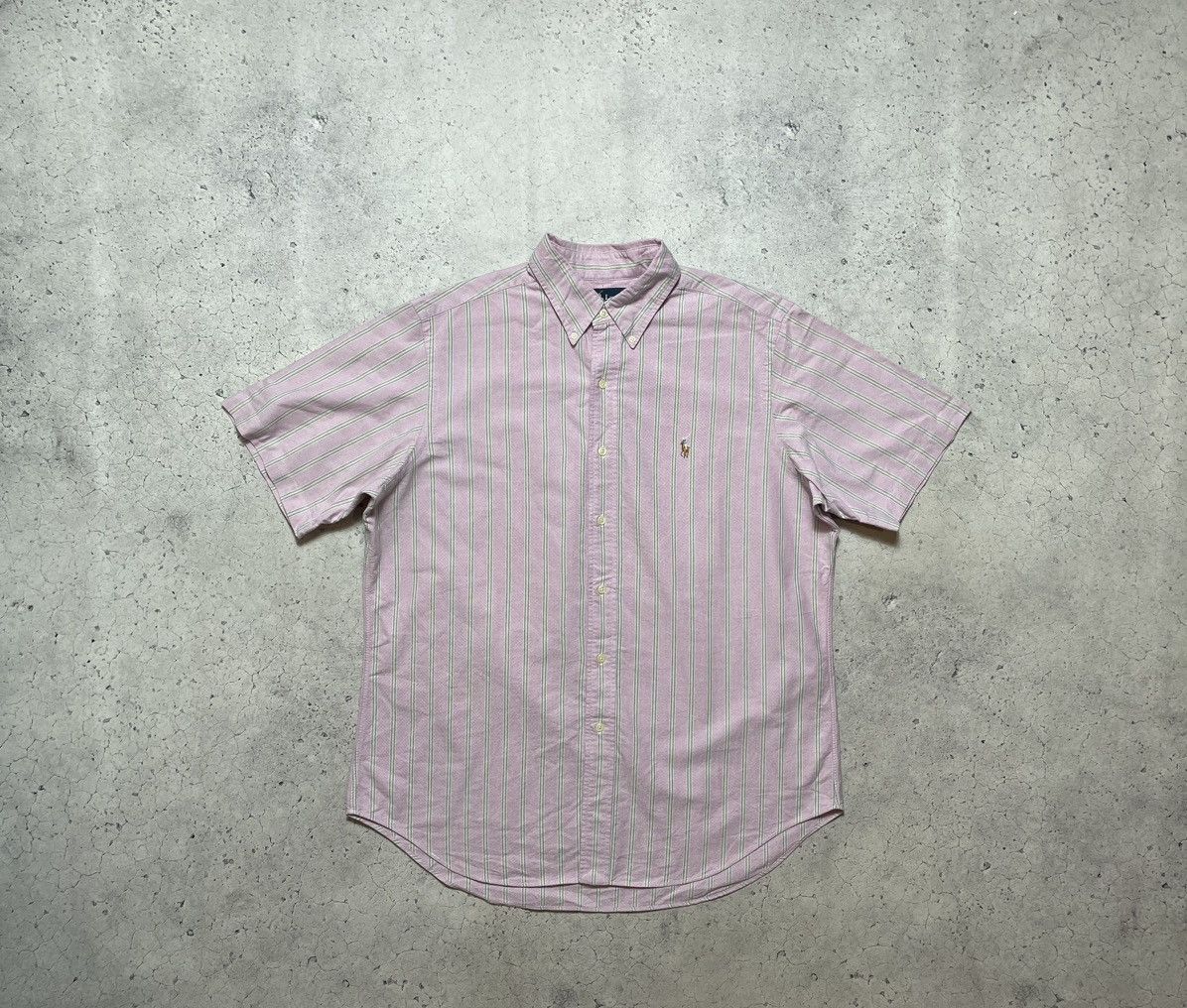 Polo Ralph Lauren × Ralph Lauren × Vintage Polo Ralph Lauren Vintage Button Up Short Sleeve Shirt PRL Size US L / EU 52-54 / 3 - 1 Thumbnail