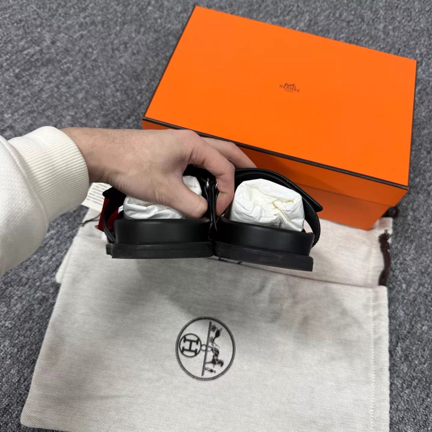 Hermes Hermes Black Chypre H Sandal 38 99 New Full Set Size US 7.5 / IT 37.5 - 5 Thumbnail