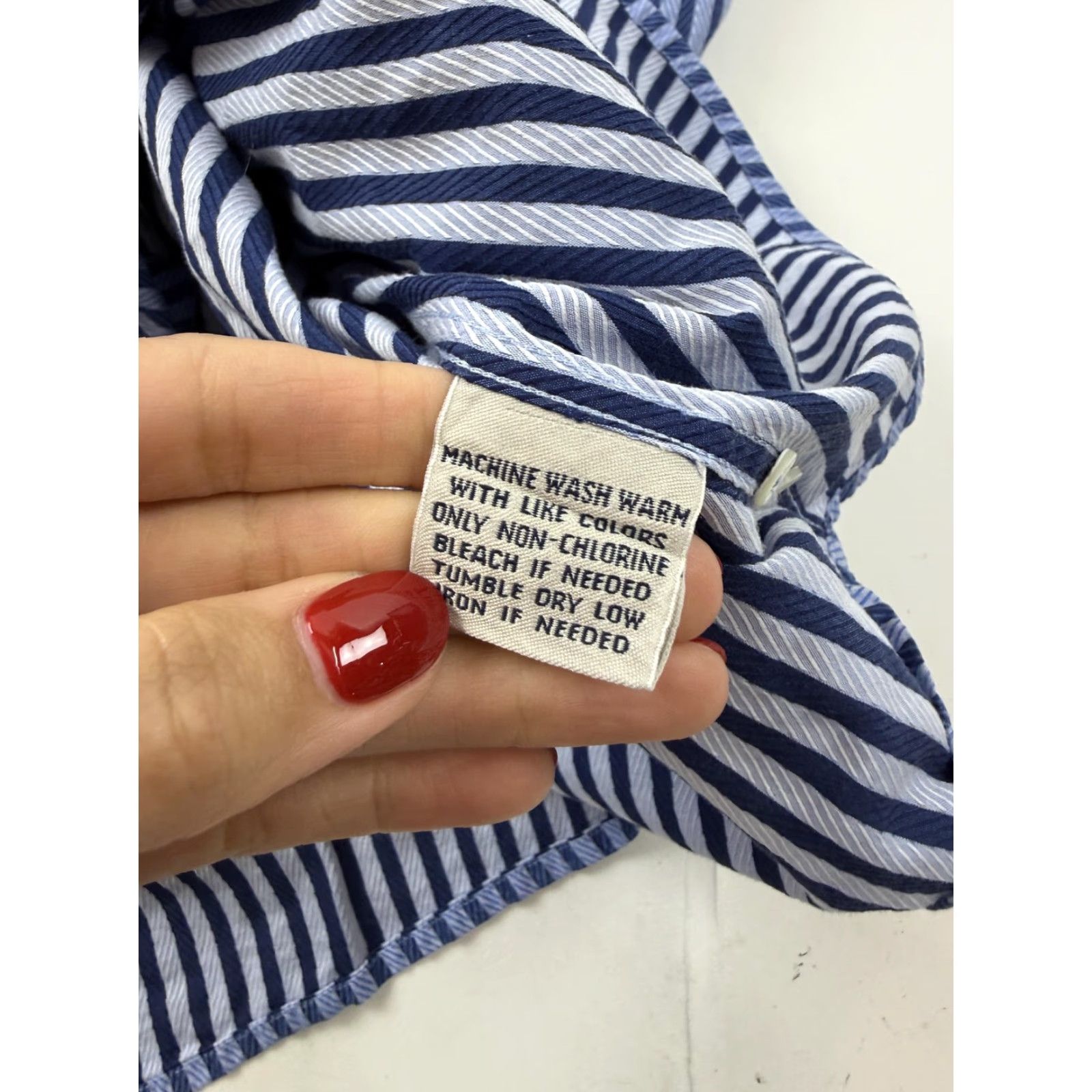Faconnable Faconnable Shirt Mens XL Blue Stripe Long Sleeve Button Front Pocket Casual Size US XL / EU 56 / 4 - 5 Thumbnail
