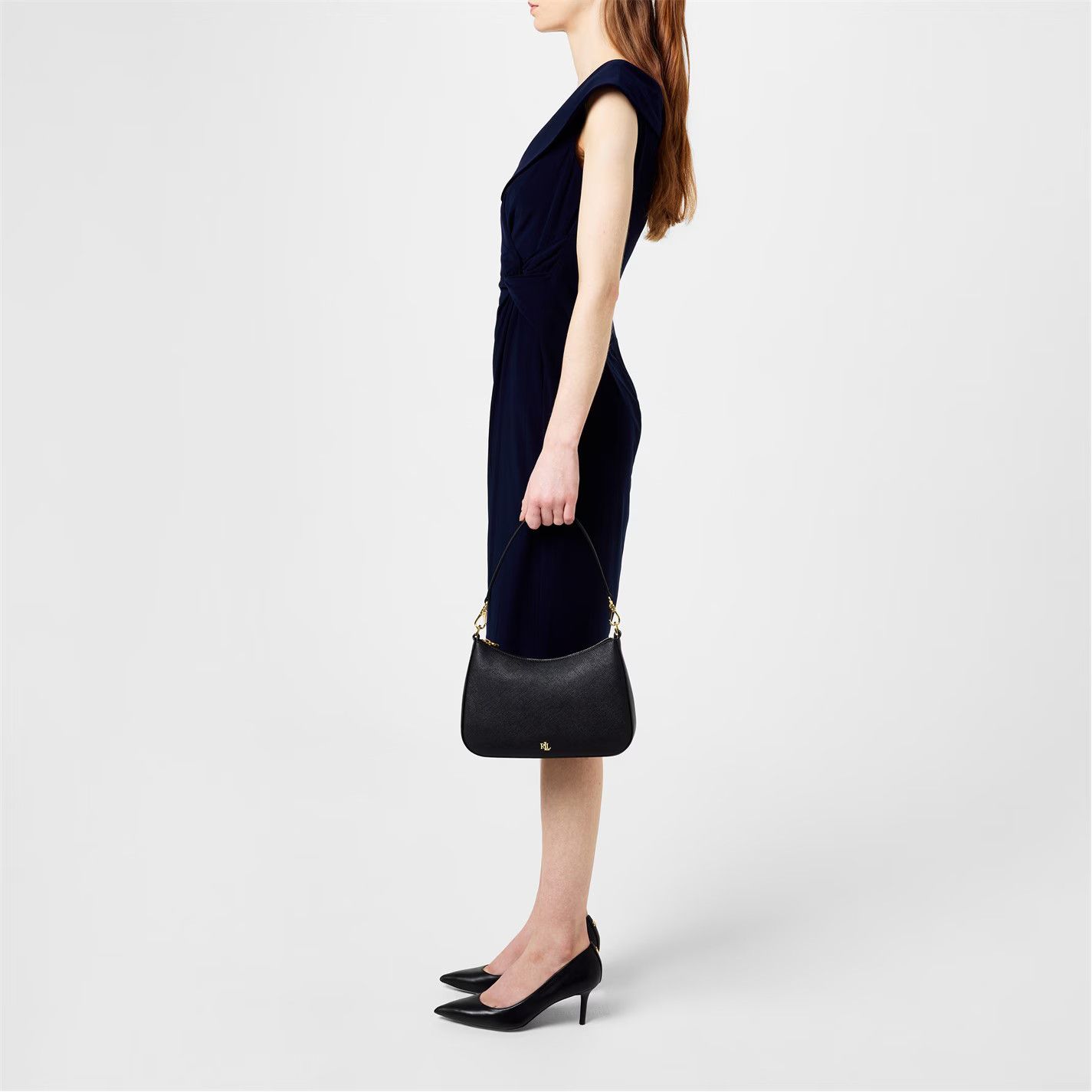 Lauren Ralph Lauren o1g2r1mq0825 Jersey Off-the-Shoulder Cocktail Dress Navy Size S / US 4 / IT 40 - 3 Thumbnail