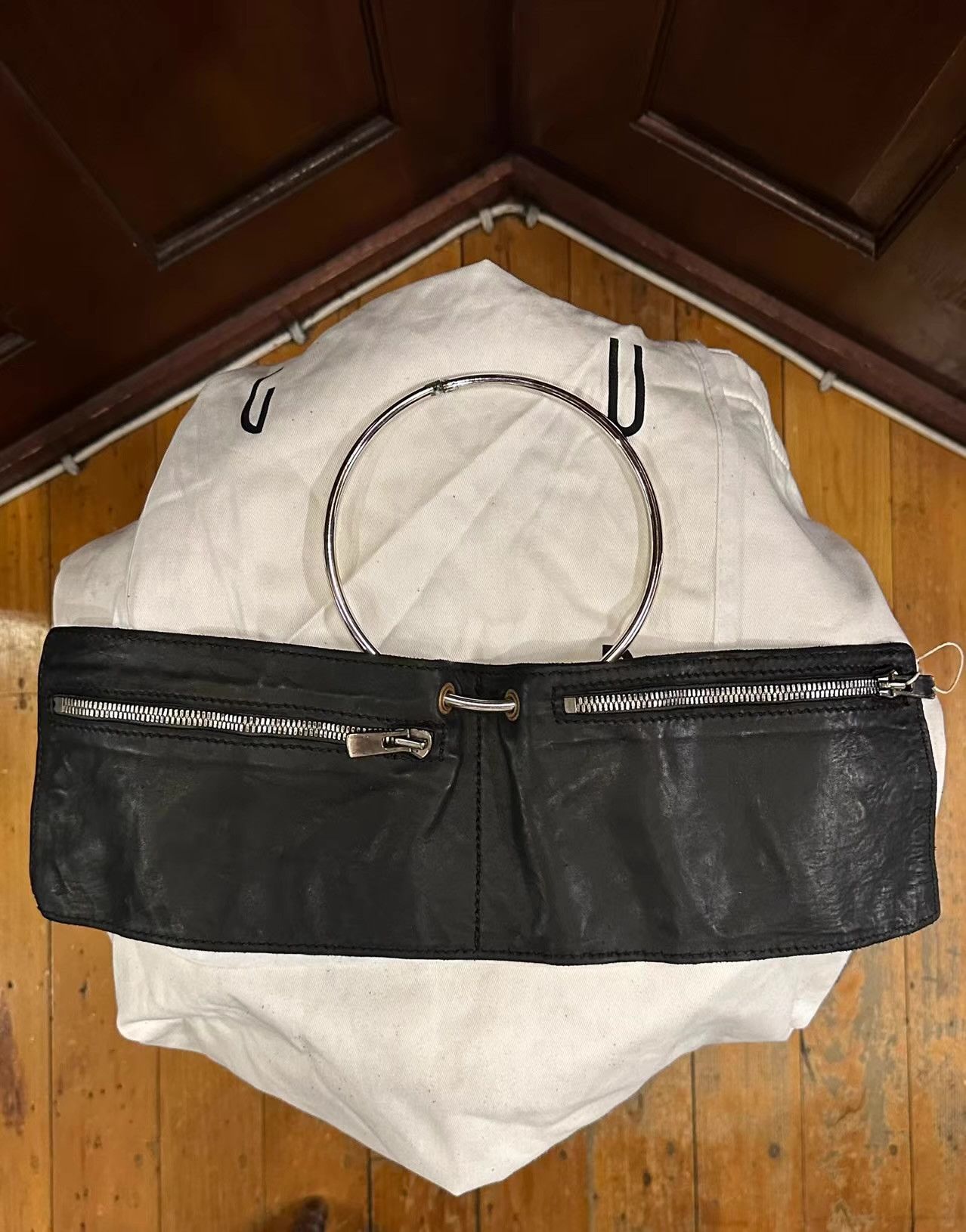 Guidi GUIDI Black G10 Ring‑Detail Foldable Handbag Ｑ25 Size ONE SIZE - 4 Thumbnail