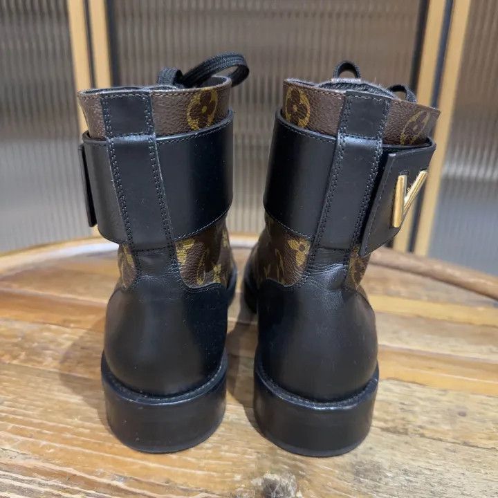 Louis Vuitton Louis Vuitton Brown Canvas Ankle Boots for Women -2508 Size US 5 / IT 35 - 3 Thumbnail