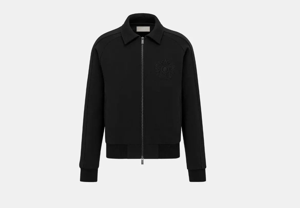 image of Dior O1W1Db10324 Zipped Track Jacket In Black, Men's (Size Medium)
