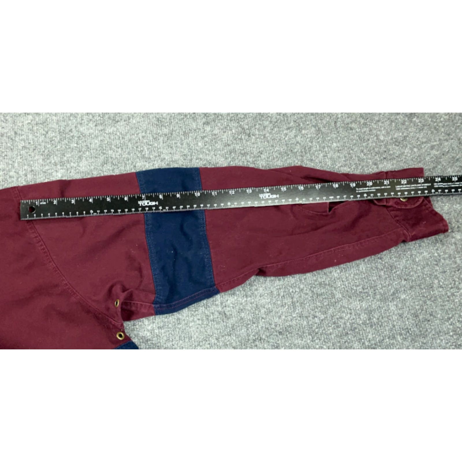 Tommy Hilfiger VINTAGE Tommy Hilfiger Athletics Shirt Striped 1/2-Button Dark Red Blue Heavyweight Cotton Adult XL Men Casual Workwear 90s Crest Pocket Button-Front Size US XL / EU 56 / 4 - 5 Thumbnail
