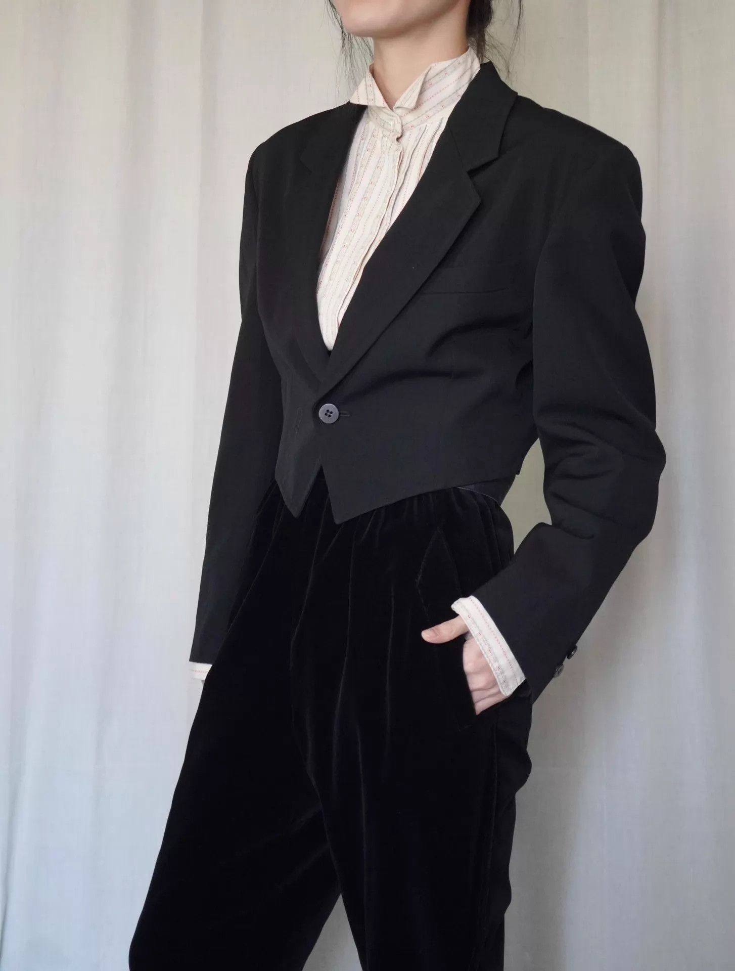 Comme des Garcons CDG 1989AW Tricot Single-Button Wool Dress Short Jacket M Size M / US 6-8 / IT 42-44 - 5 Thumbnail