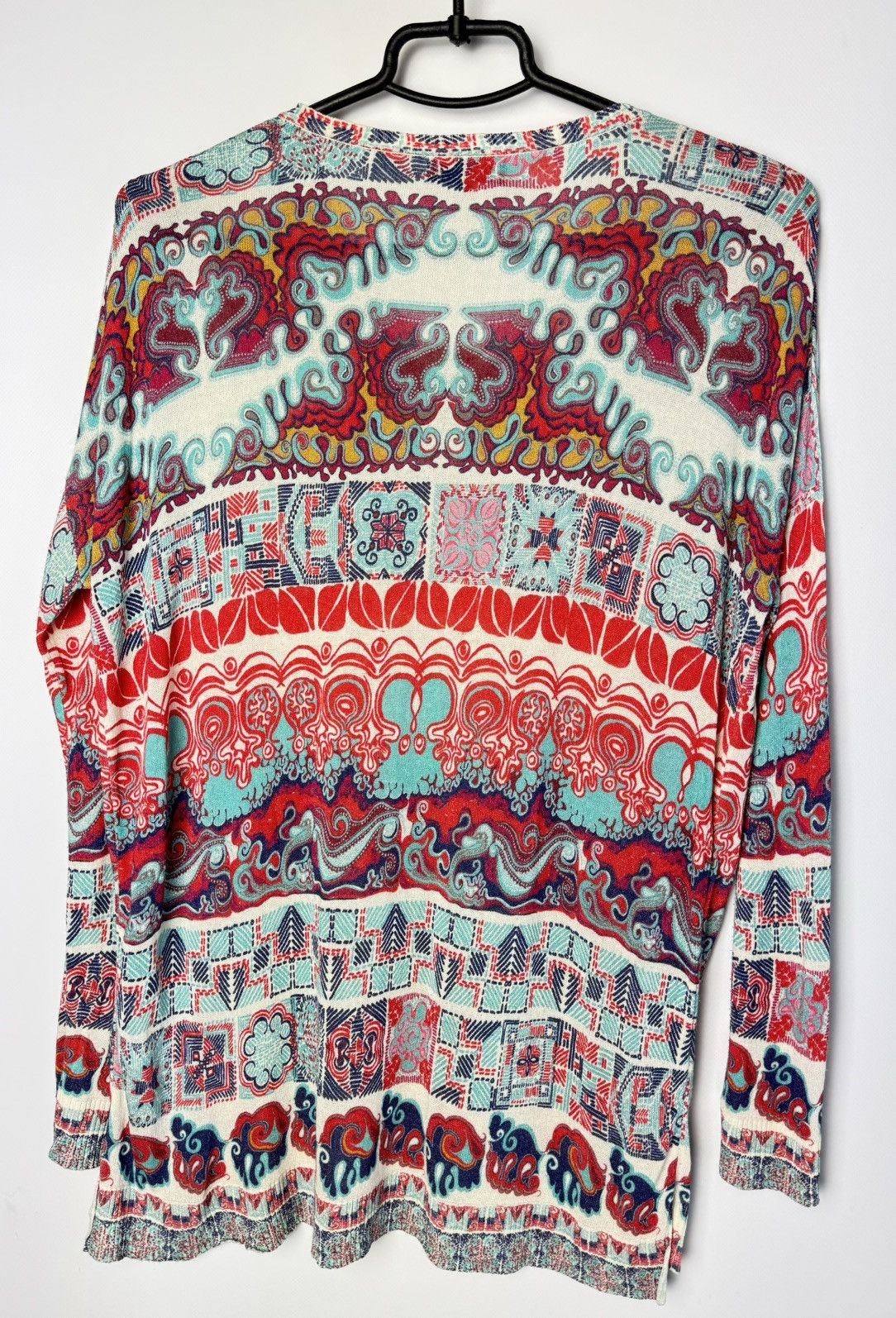 Designer Ivko Multicolor V-Neck Viscose Sweater Size S / US 4 / IT 40 - 2 Thumbnail