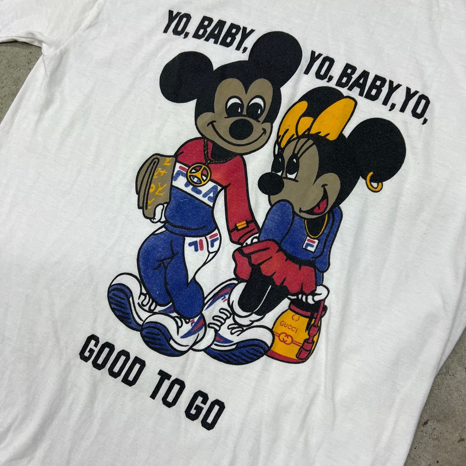 Vintage Vintage 80s Yo Baby Yo Mickey and Minnie Mouse T Shirt Size US XL / EU 56 / 4 - 5 Thumbnail