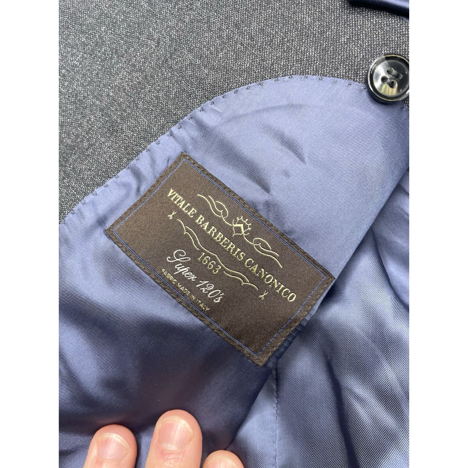 Suitsupply Suitsupply Bluzene Lazio Vitale Barberis Canonico Blazer Sport Jacket Mens 46L Gray Wool Long Size 46R - 3 Thumbnail