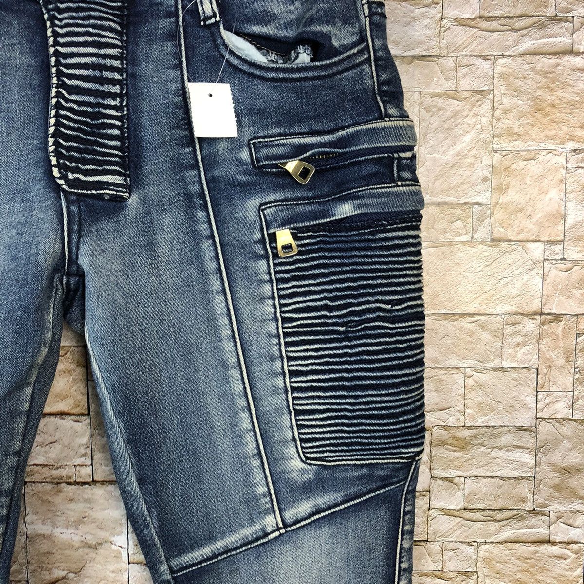 Japanese Brand Japan faded Blue Slim Fit bikers denim Jeans #A741 Size 26" / US 2 / IT 38 - 10 Thumbnail
