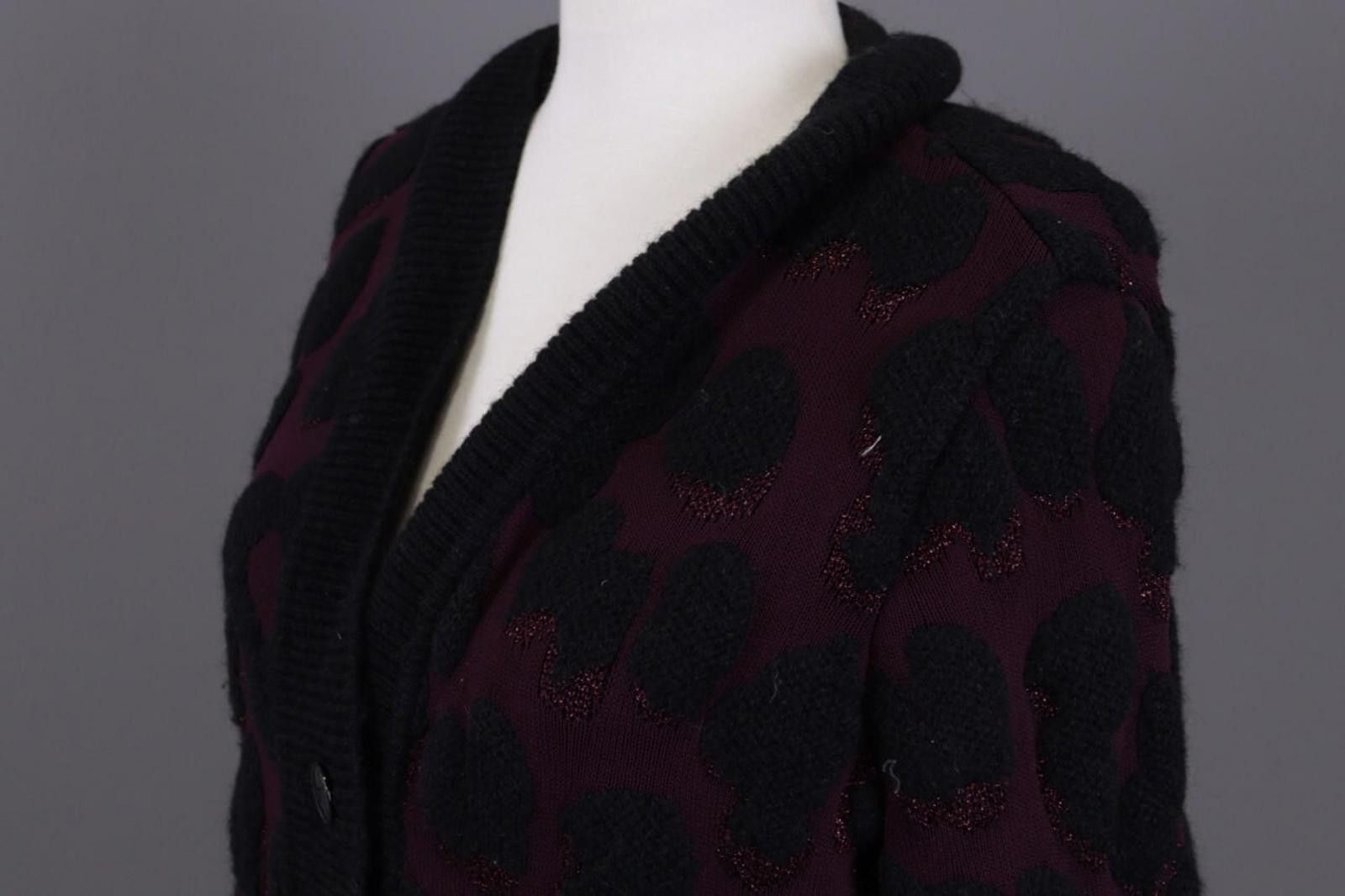 Designer Marc Cain Purple Alpaca Wool Animals Cardigan Sweater Size 3 Size M / US 6-8 / IT 42-44 - 9 Thumbnail