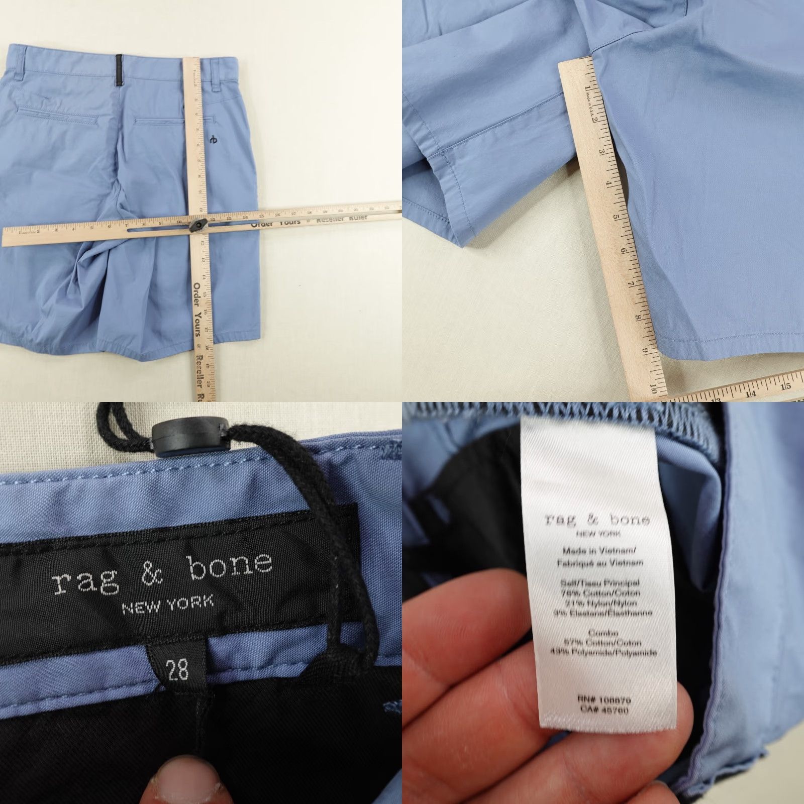 Rag & Bone VINTAGE Rag & Bone Shorts Mens 28 Chino City Style Casual Stretch Breathable Blue Size US 40 / EU 56 - 8 Thumbnail