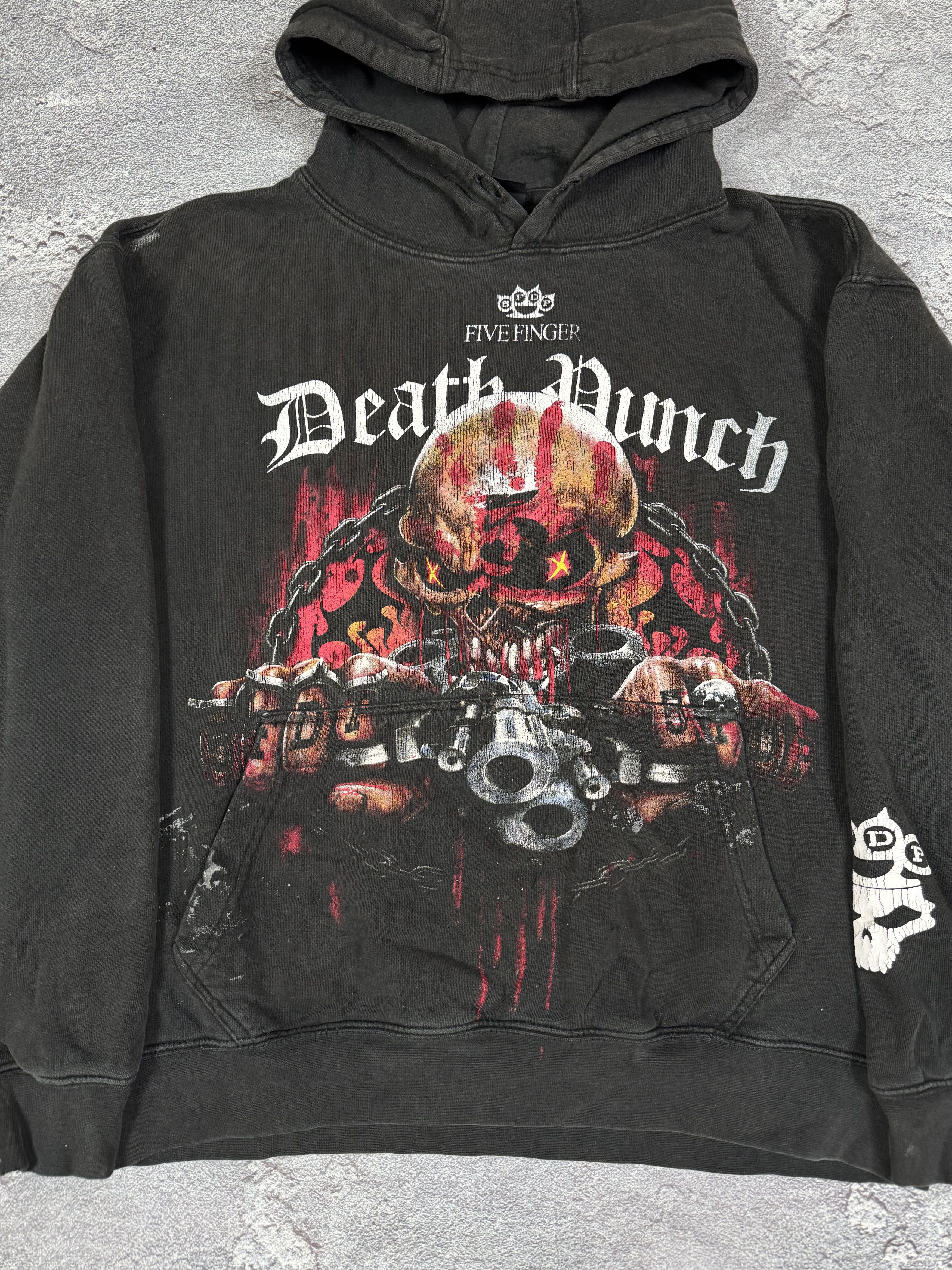 If Six Was Nine Y2K 2000s Gothic Skulls Spiral Distressed Faded Hoodie Size US XXL / EU 58 / 5 - 4 Thumbnail