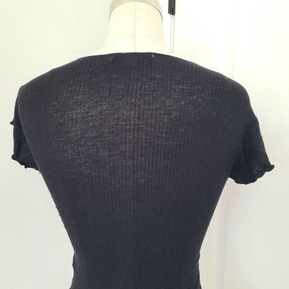 Other Juniors' Antistar Ribbed Ruched V-Neck Crop Top Sexy Summer Size S / US 4 / IT 40 - 6 Thumbnail