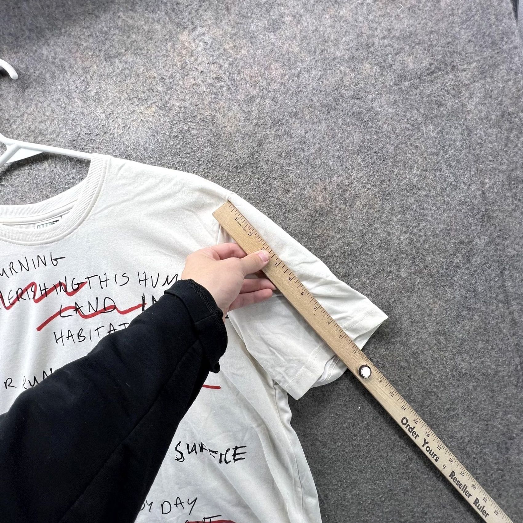 Puma Puma Shirt Mens Small White Mourning Habitat Poem Graphic Tee Y2K Streetwear Size US S / EU 44-46 / 1 - 4 Thumbnail