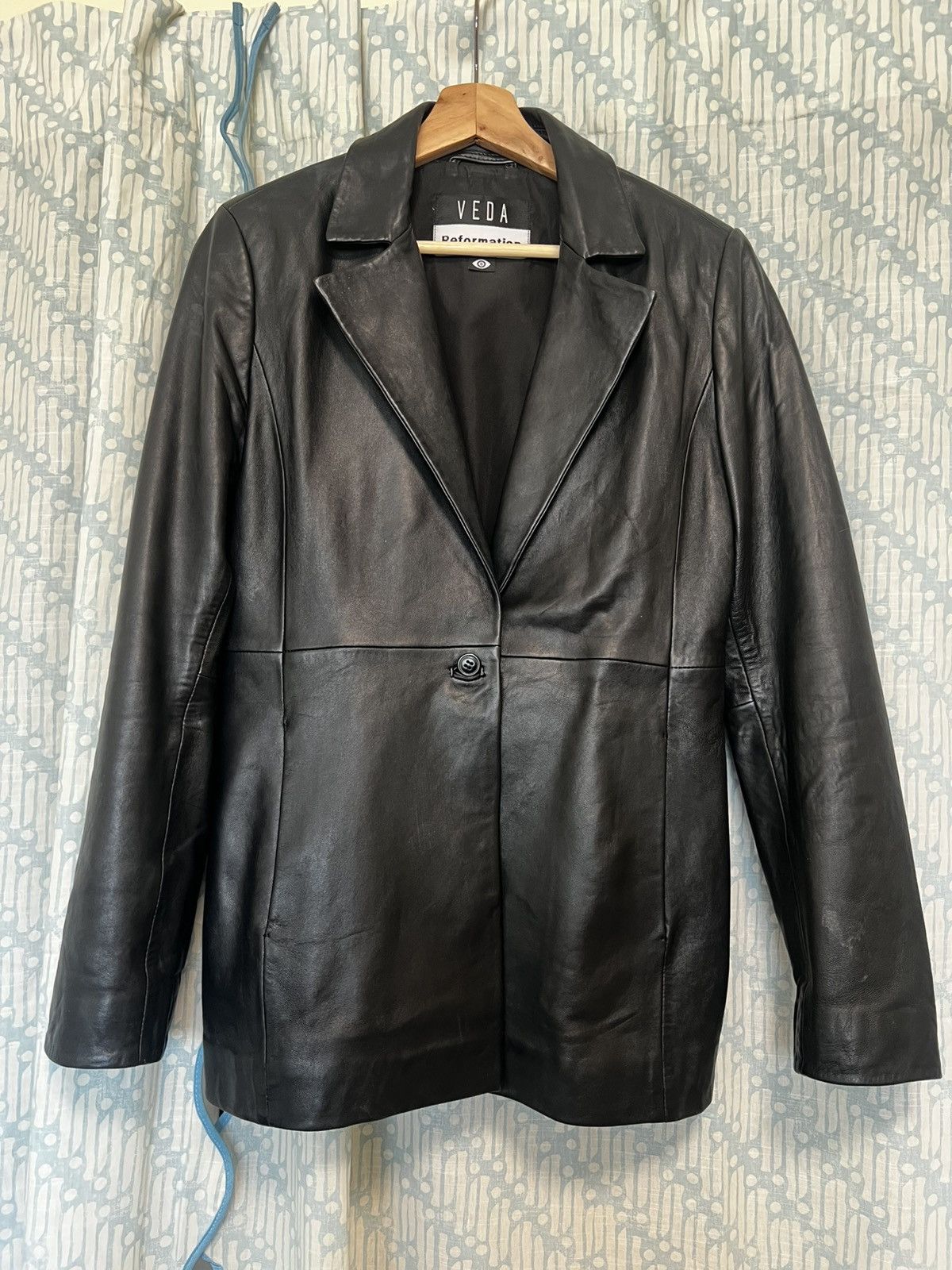 Reformation Reformation Bowery Leather Blazer Size S / US 4 / IT 40 - 1 Thumbnail
