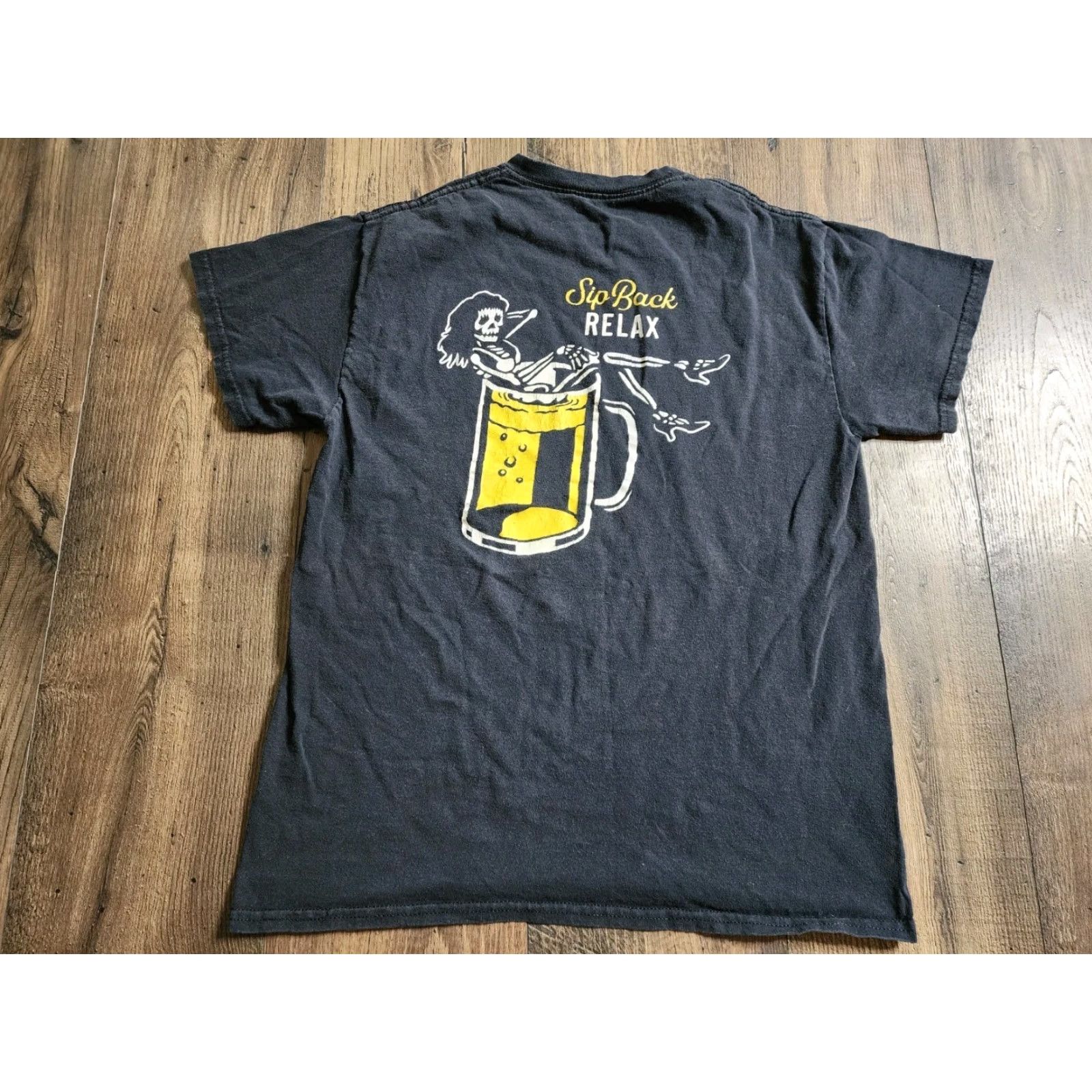 Doublet Beer Savage Mens T-Shirt Black Crew Neck Short Sleeve Graphic Print Beer Biker 2010-2019 Vintage No? Size US S / EU 44-46 / 1 - 2 Thumbnail